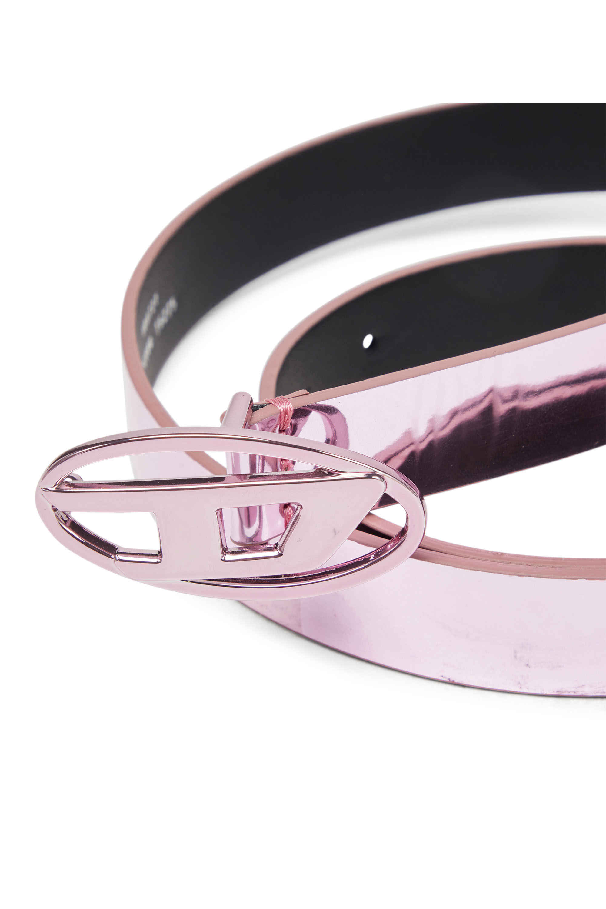 Diesel - B-1DR 20, Woman's 2cm slim metallic belt in Pink - 3