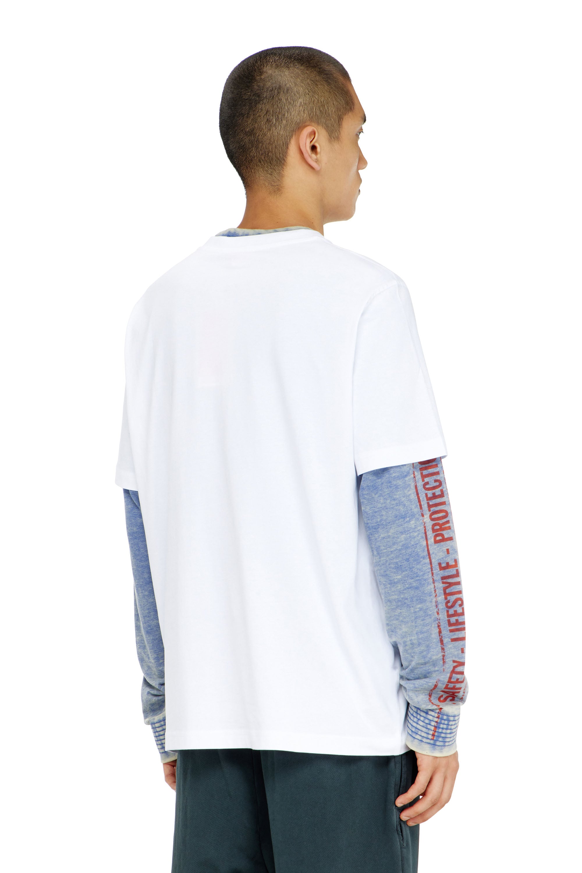 Diesel - T-ADJUST-AA8, Man's Cotton T-shirt with chest logo motif in White - 4