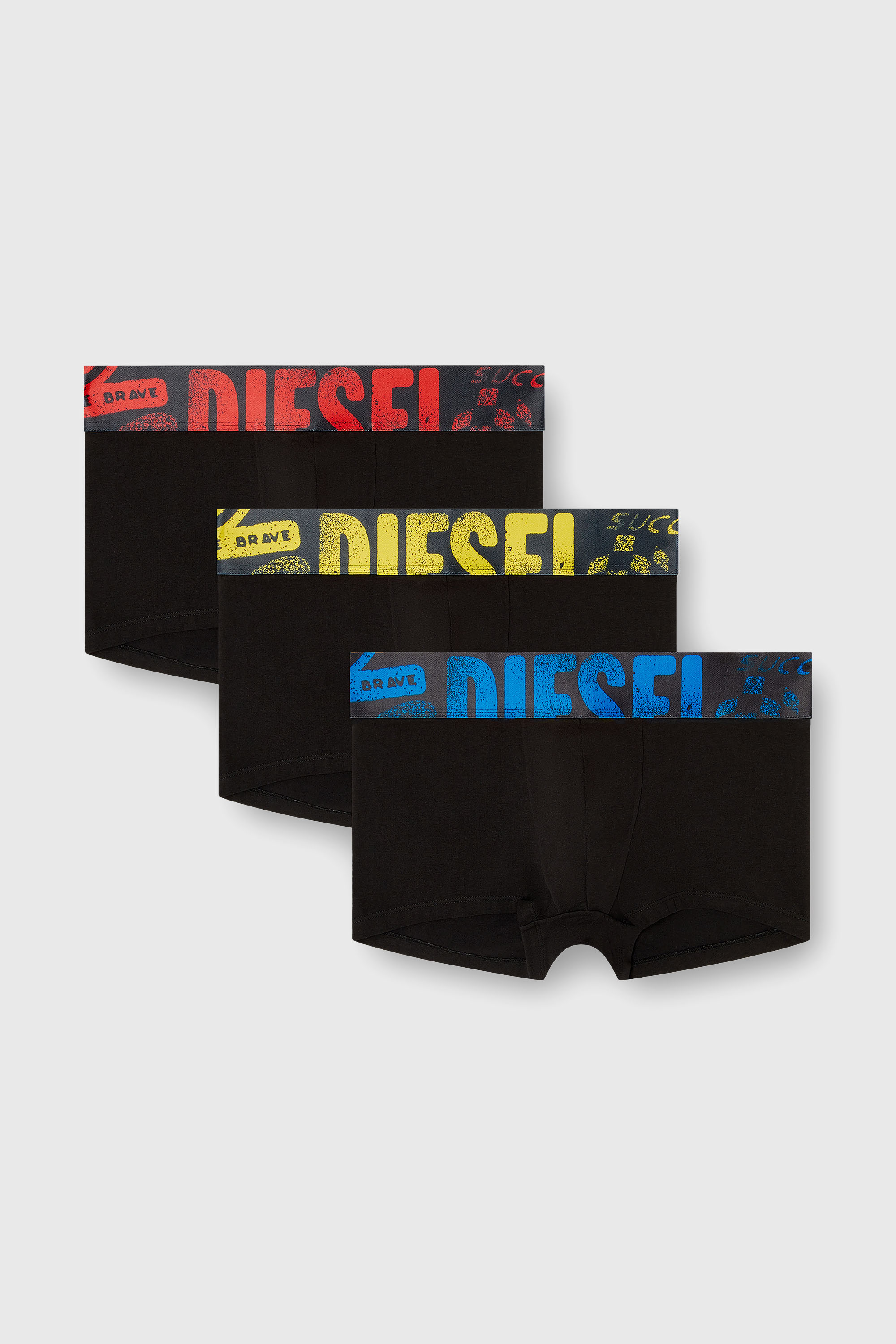 Diesel - UMBX-DAMIENTHREEPACK-5.5EL, Man's Three-pack of trunks with multicoloured logo in Multicolor/Black - 1