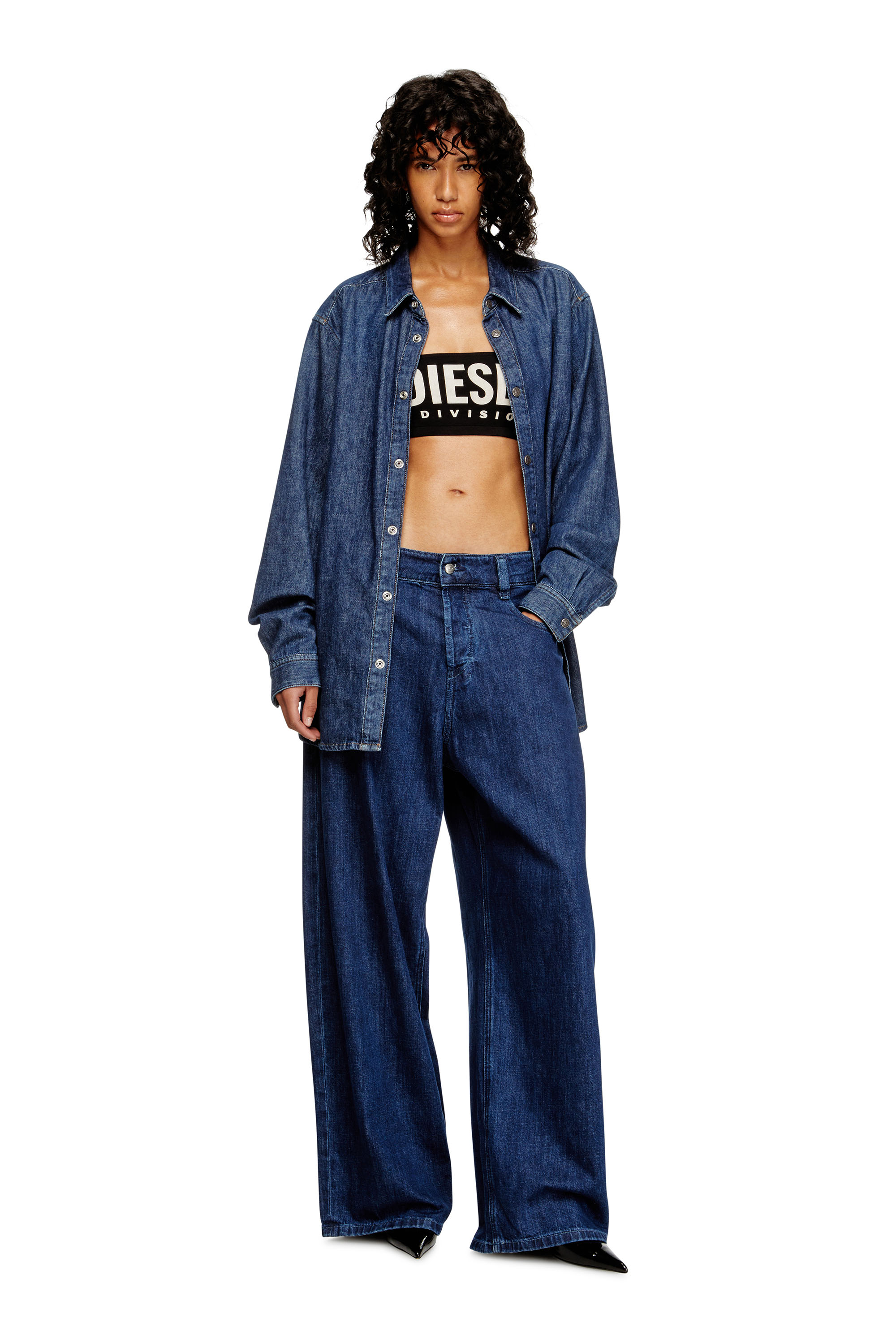 Diesel - UFSB-MELANIE, Woman's Strapless bra with maxi logo in Black - 4