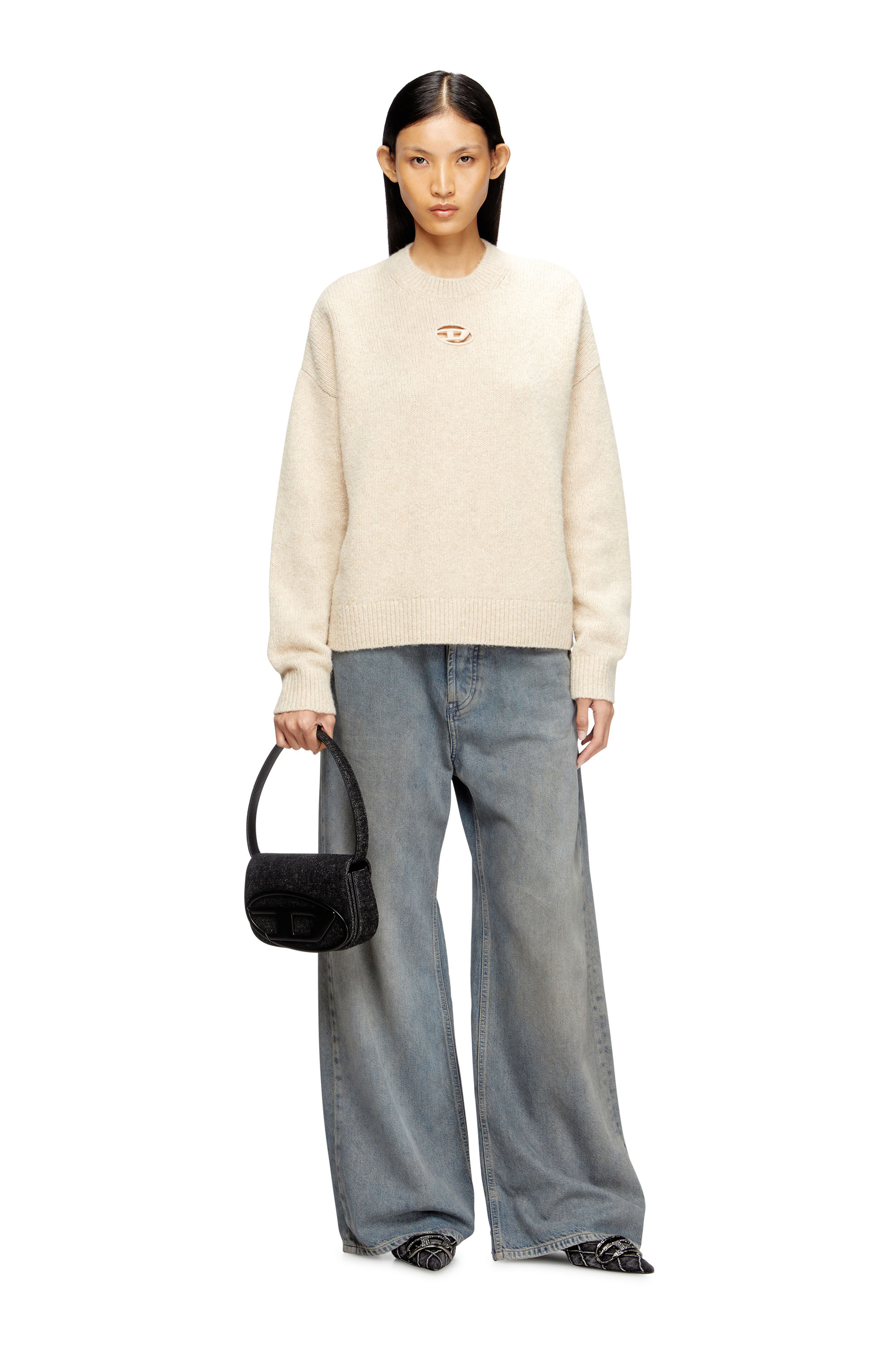 Diesel - M-AREETA, Woman's Jumper in wool and alpaca blend in Beige - 2