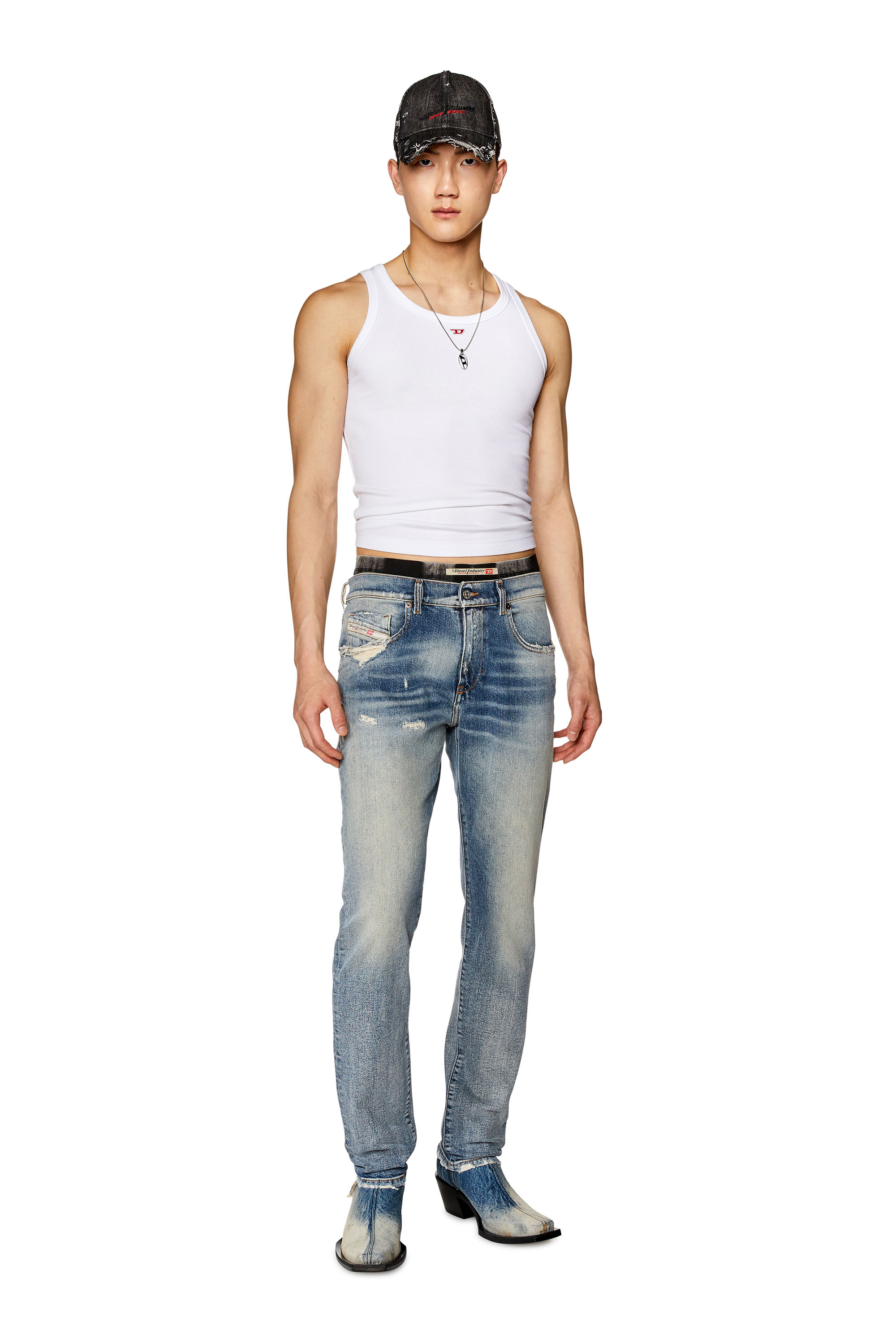 Diesel - 2019 D-Strukt 007Q3 Slim Jeans, Light Blue - Image 4