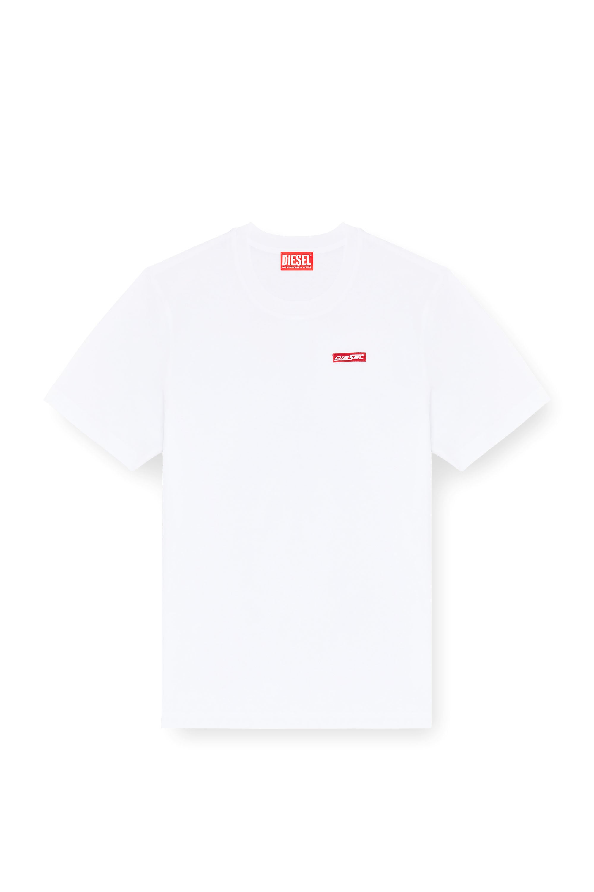 Diesel - T-ADJUST-AA12, Man's Cotton T-shirt with logo patch in White - 3