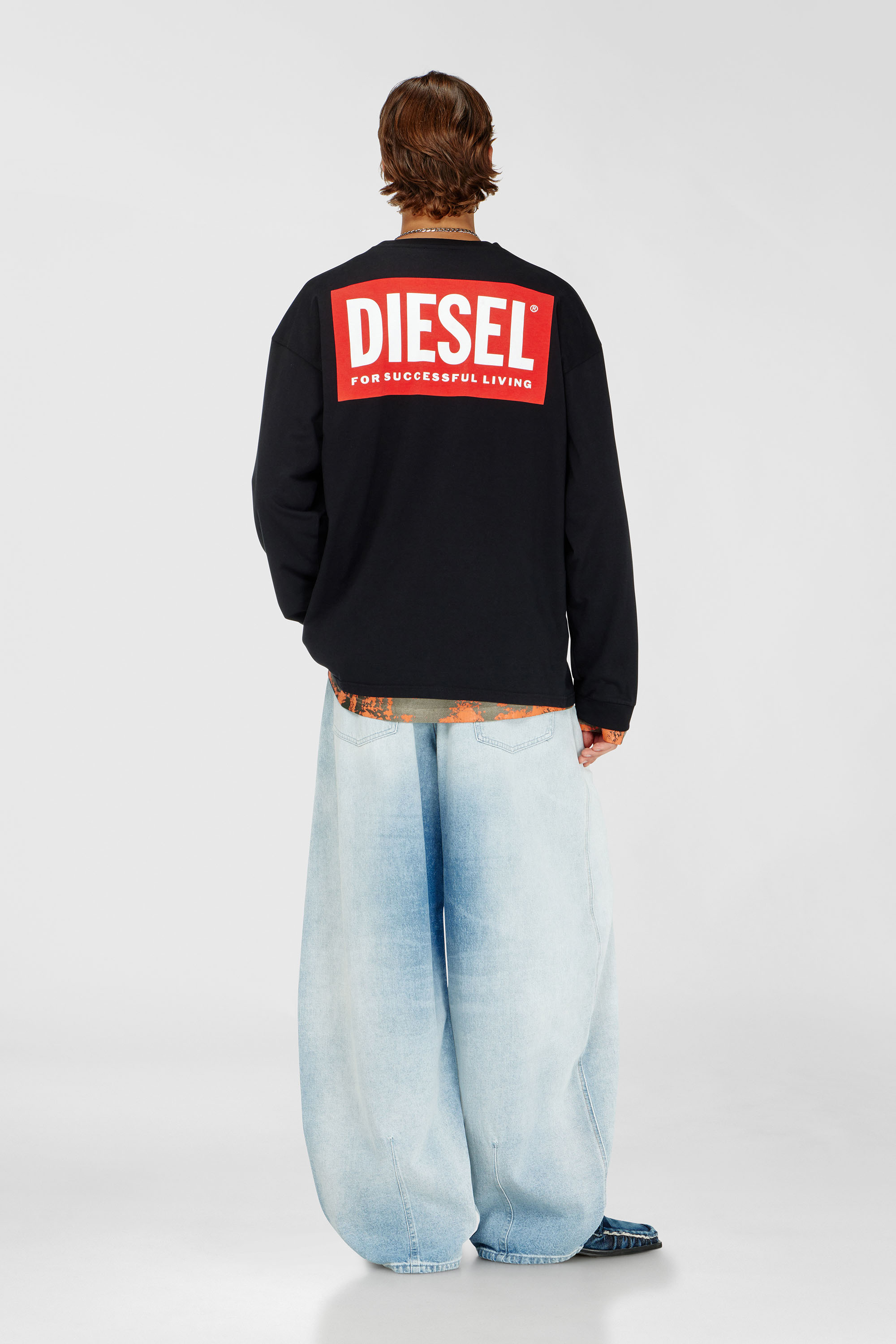 Relaxed long-sleeve T-shirt with Biscotto logo