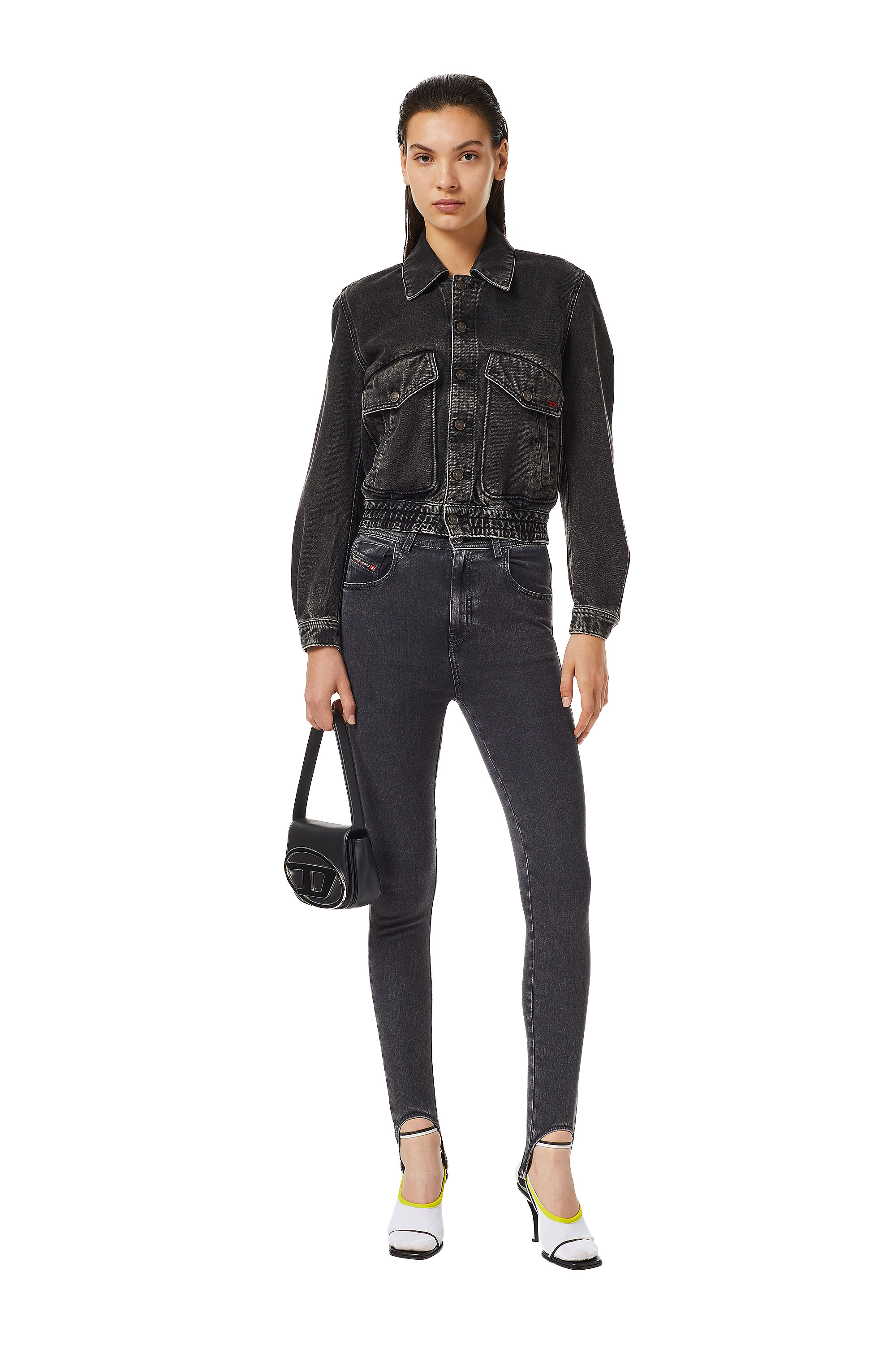 Diesel - Slandy Joggjeans® 069ZM Super skinny, Black/Dark grey - Image 5