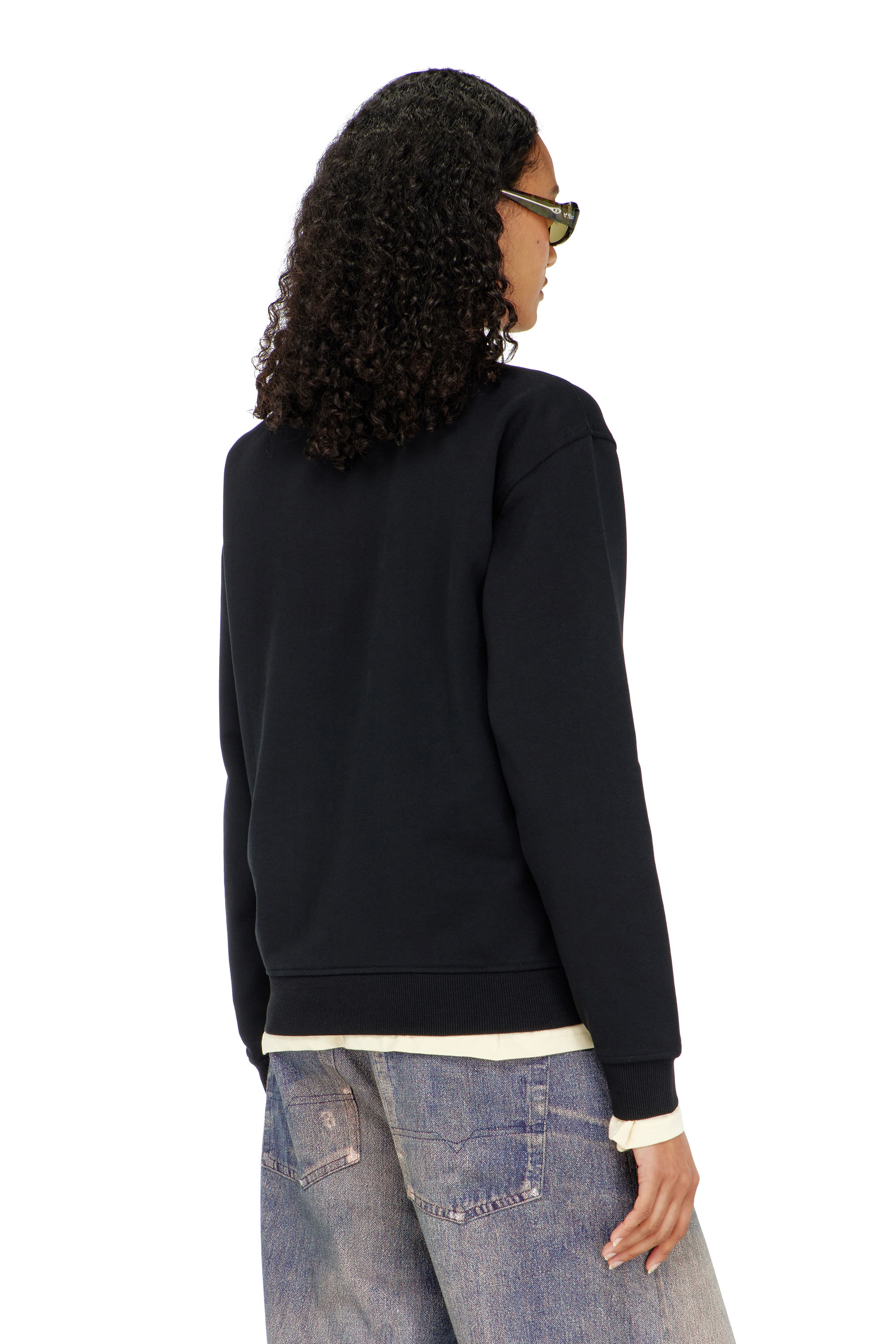 Diesel - F-NORMY-OD, Woman's Cotton sweatshirt with Oval D embroidery in Black - 4