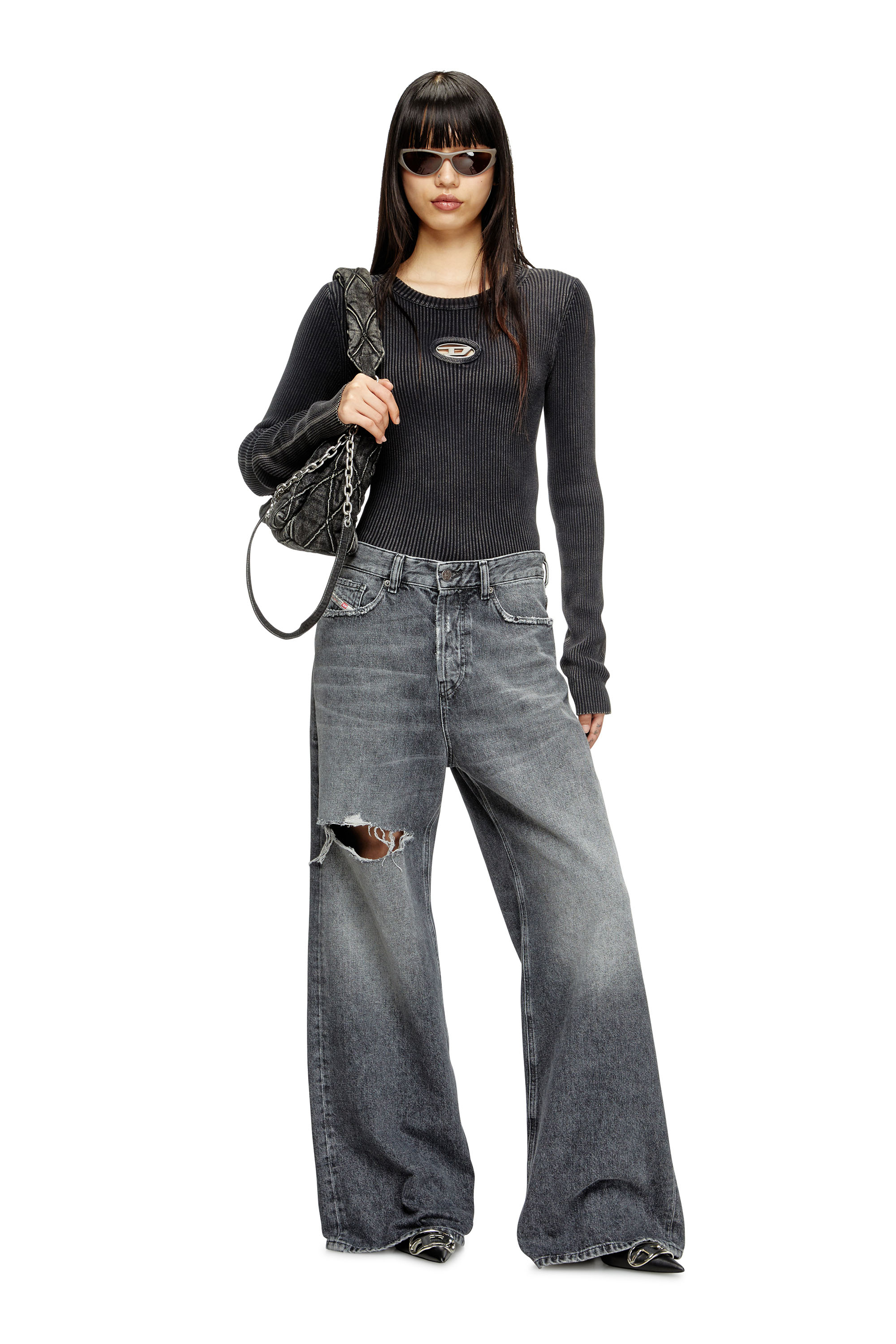 Diesel - Woman's Relaxed Jeans 1996 D-Sire 007X4, Black/Dark grey - 3