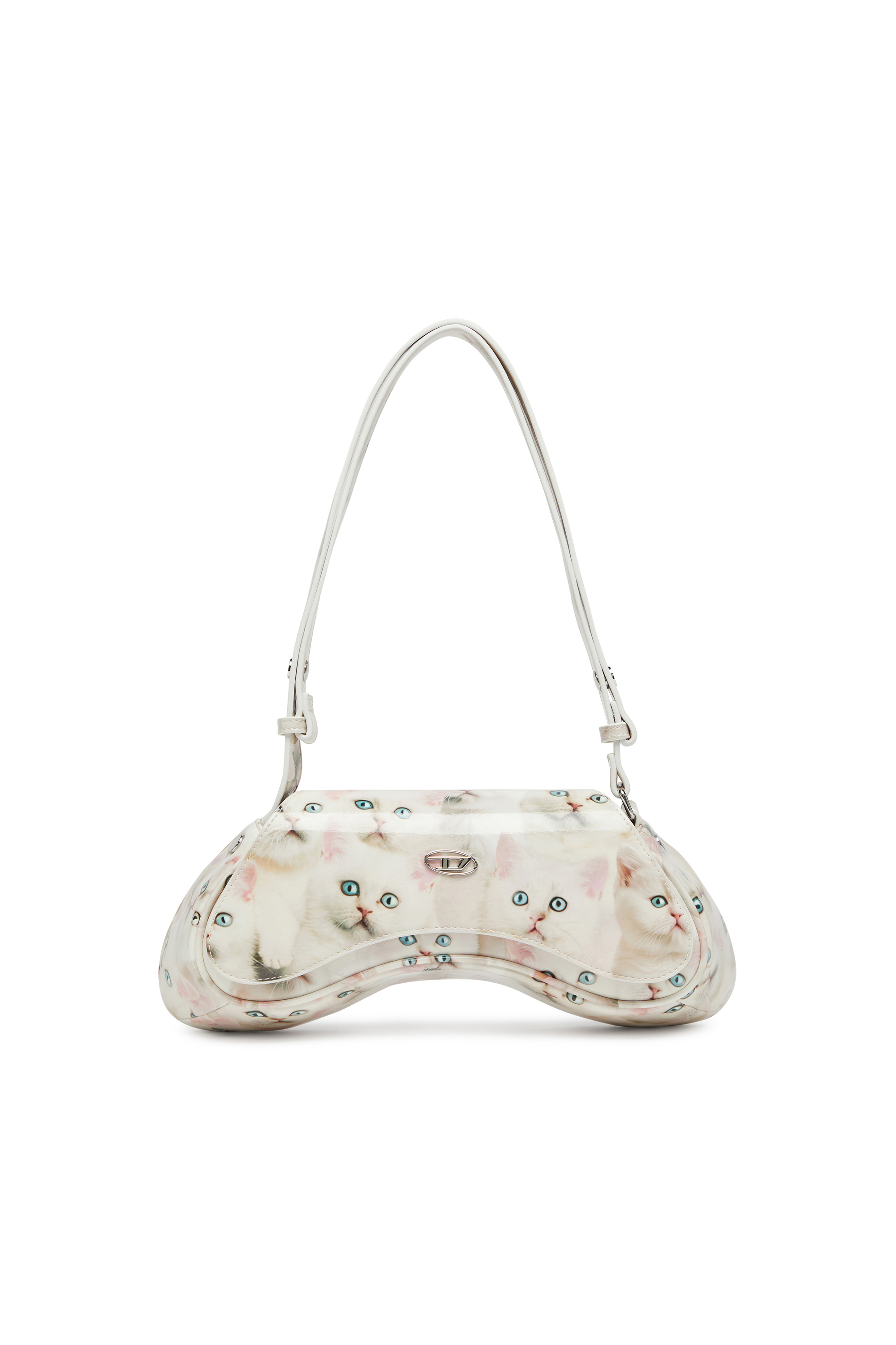 Diesel - PLAY CROSSBODY, Woman's Play-Shoulder bag in printed glossy PU in White - 1