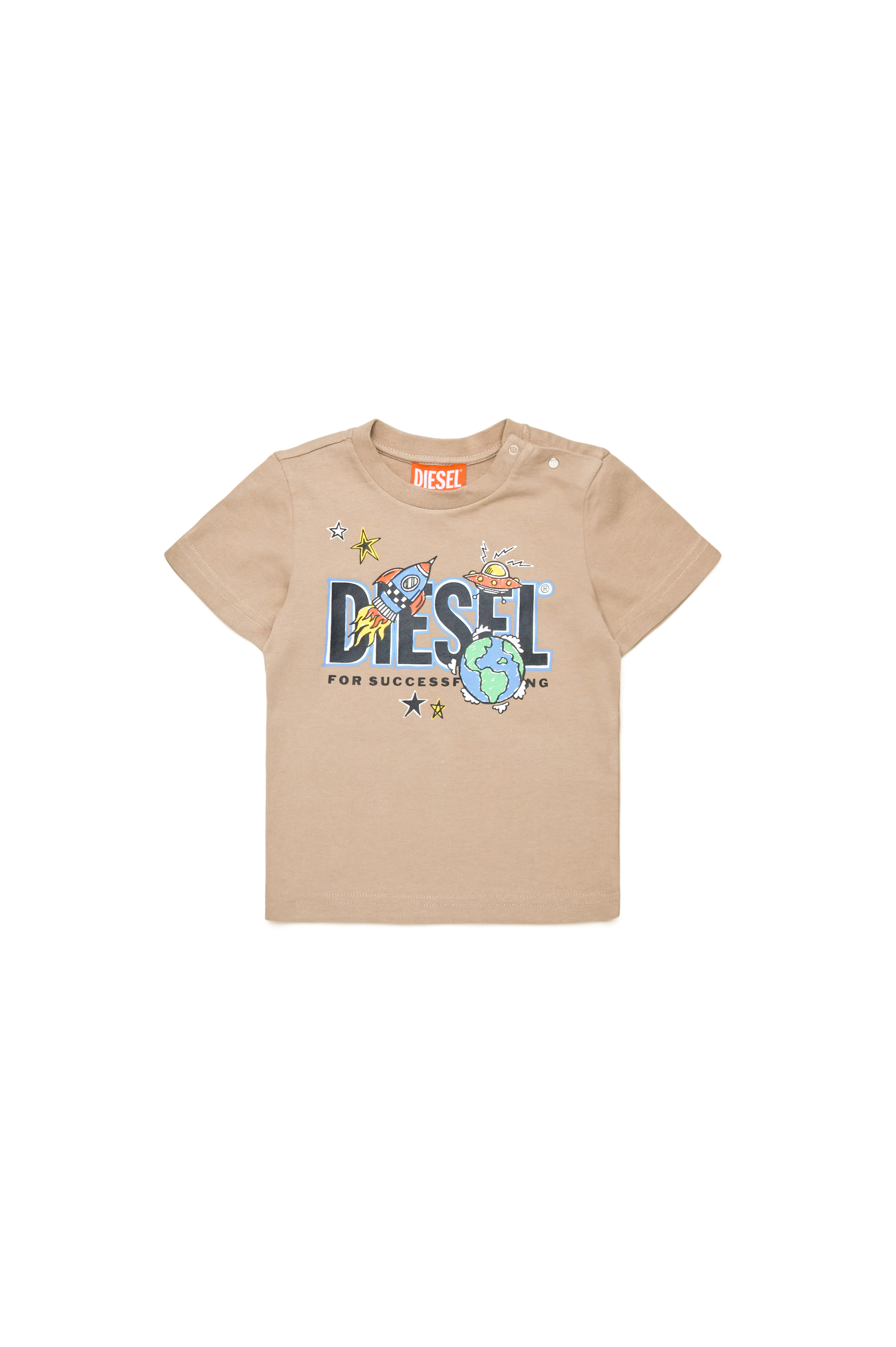 Diesel - TBIMBOB, Man's T-shirt with rocket logo in Light Brown - 1