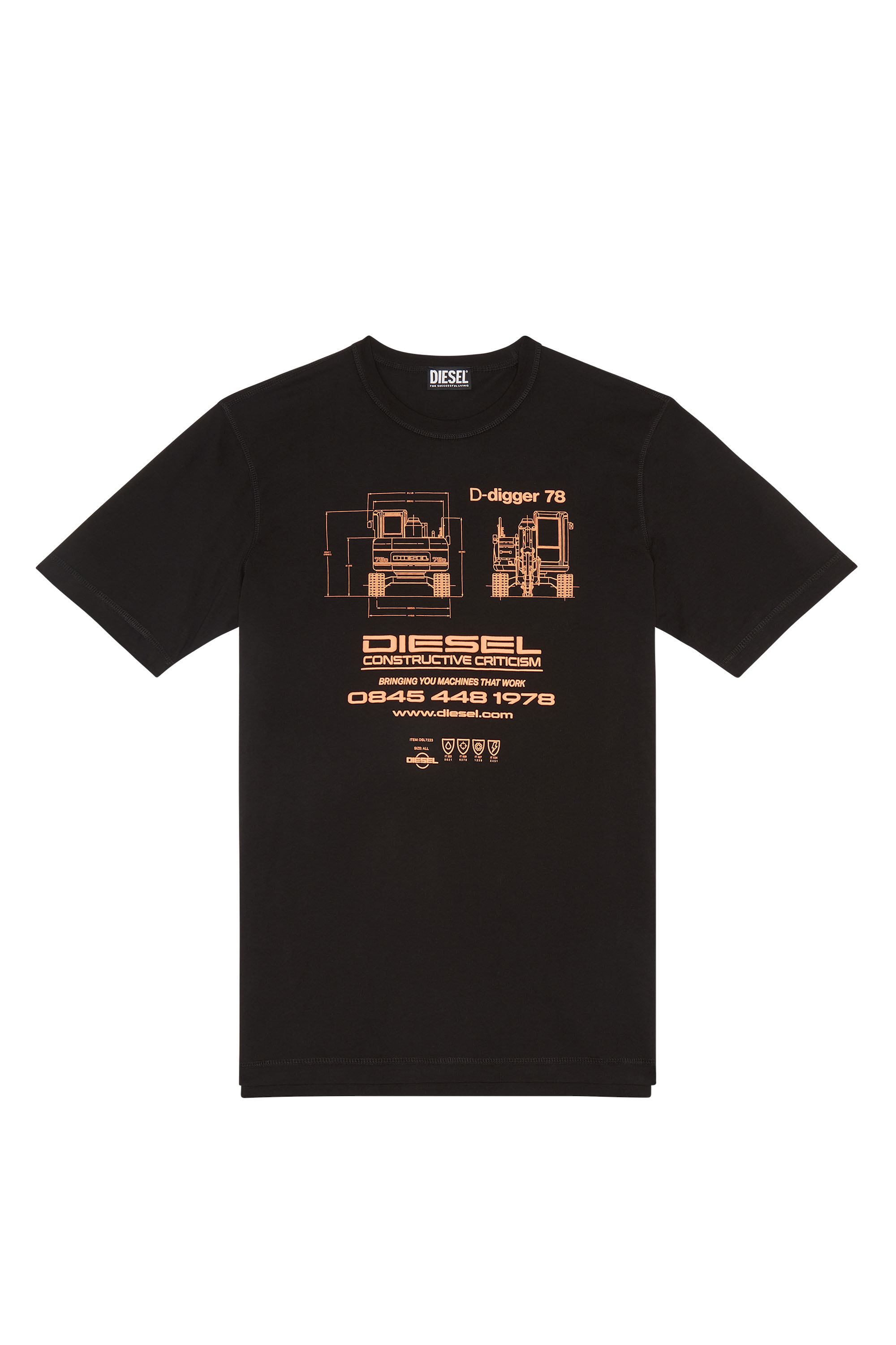 Diesel - T-JUST-SLITS-G1, Black - Image 3