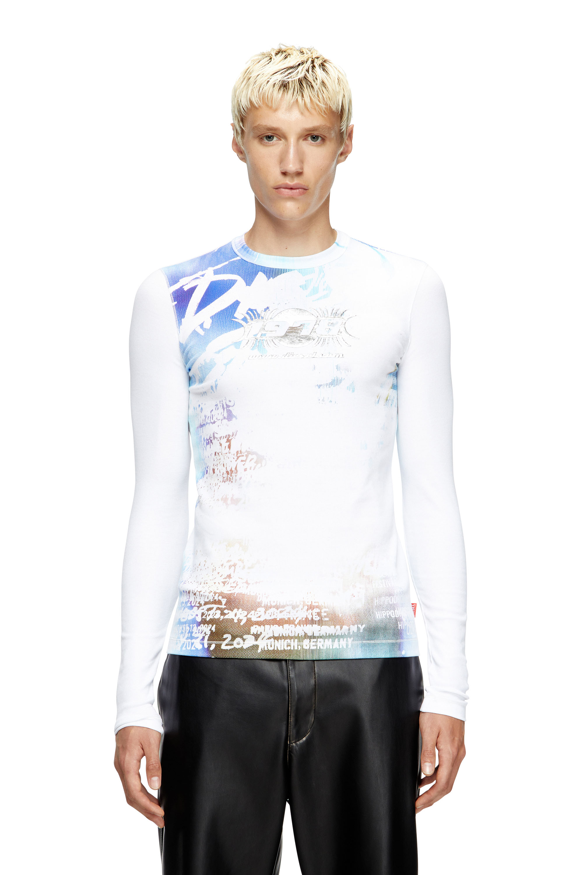 Diesel - T-RIBBER-LS-T3, Man's Long-sleeve T-shirt with graffiti print in null - 1