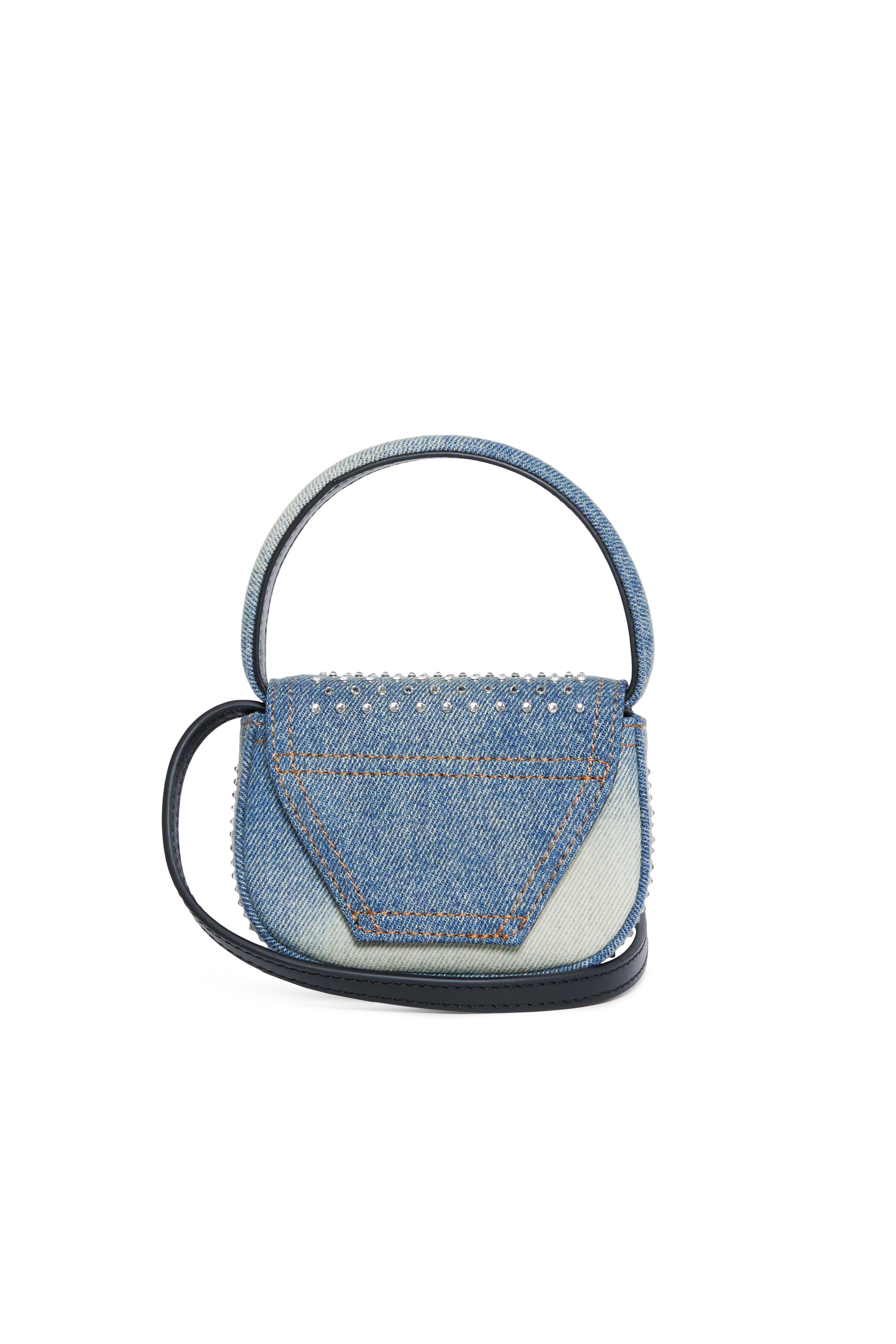 Diesel - 1DR XS, Woman's Iconic mini bag in denim and crystals in Blue - 2