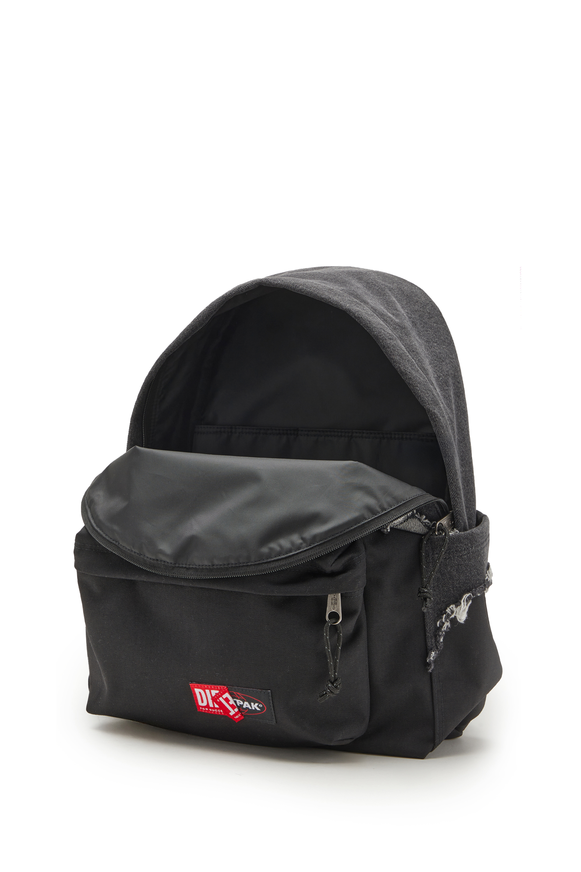 Diesel - DIESEL DAY PAK'R, Unisex's Backpack in destroyed denim and CORDURA® in Black - 3