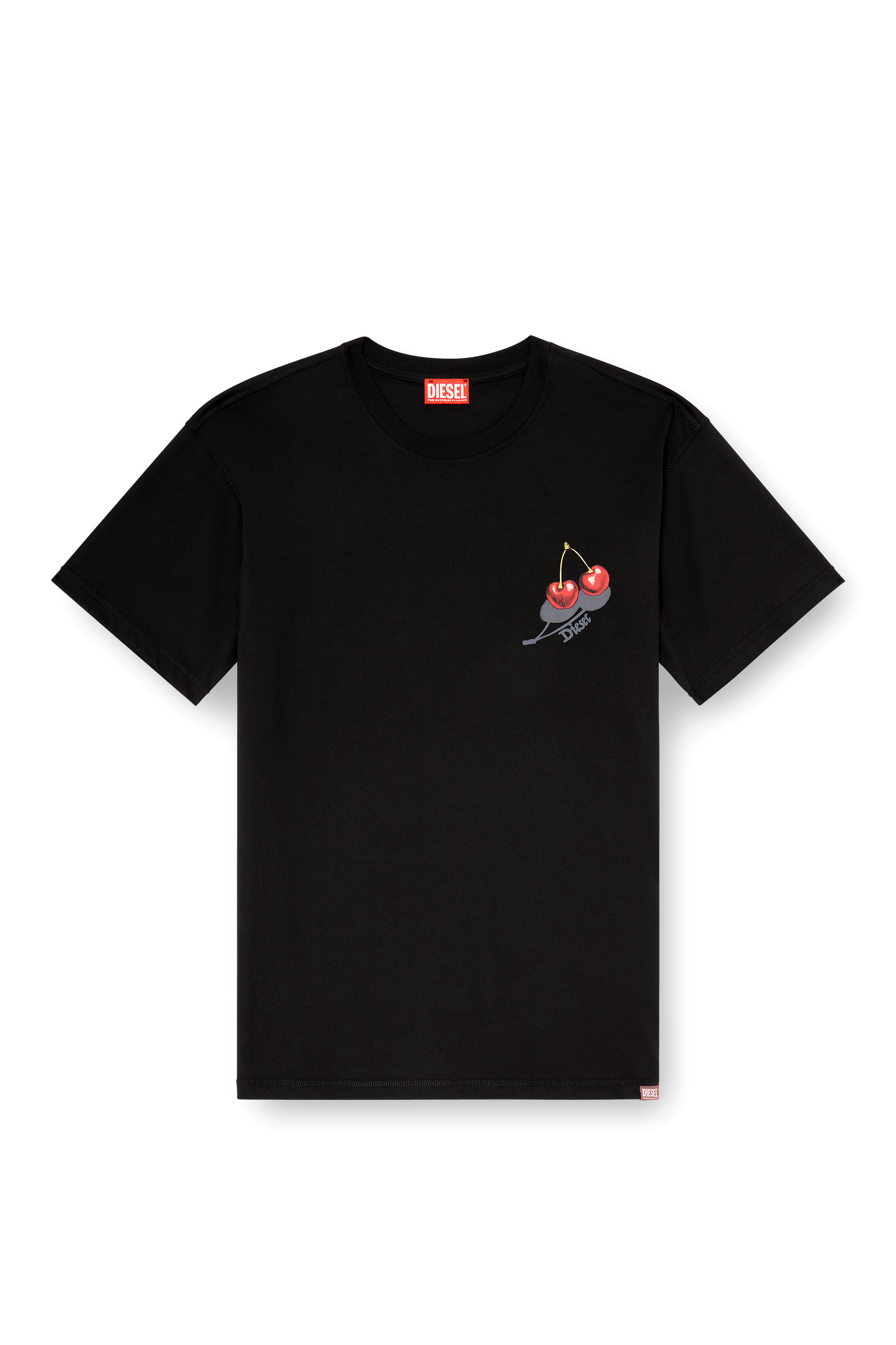 Diesel - SV-T-NORM-CHER, Unisex's Cotton T-shirt with cherry graphic in Black - 4