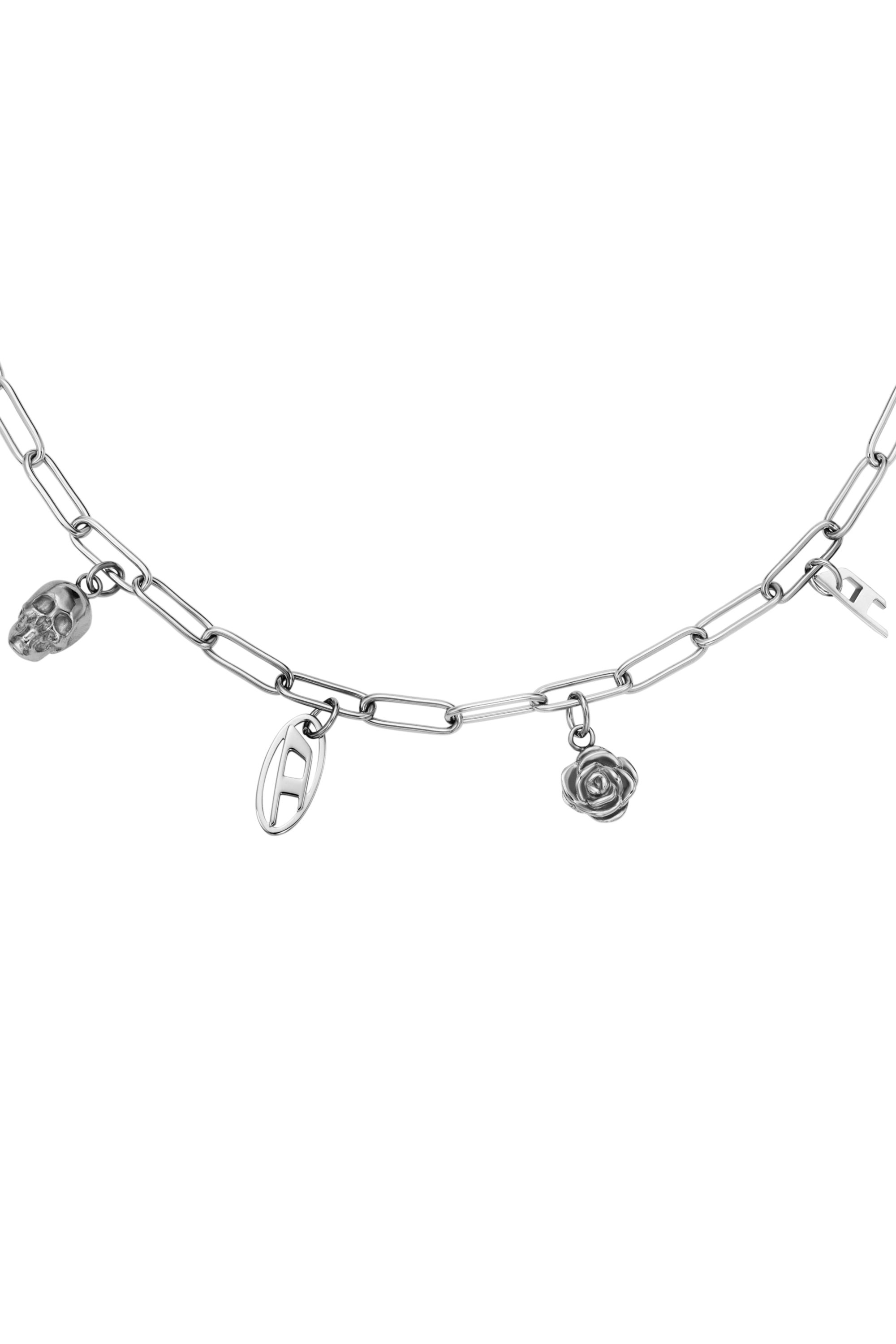 Diesel - DX1605040, Unisex's Stainless Steel Charm Necklace in Silver - 2