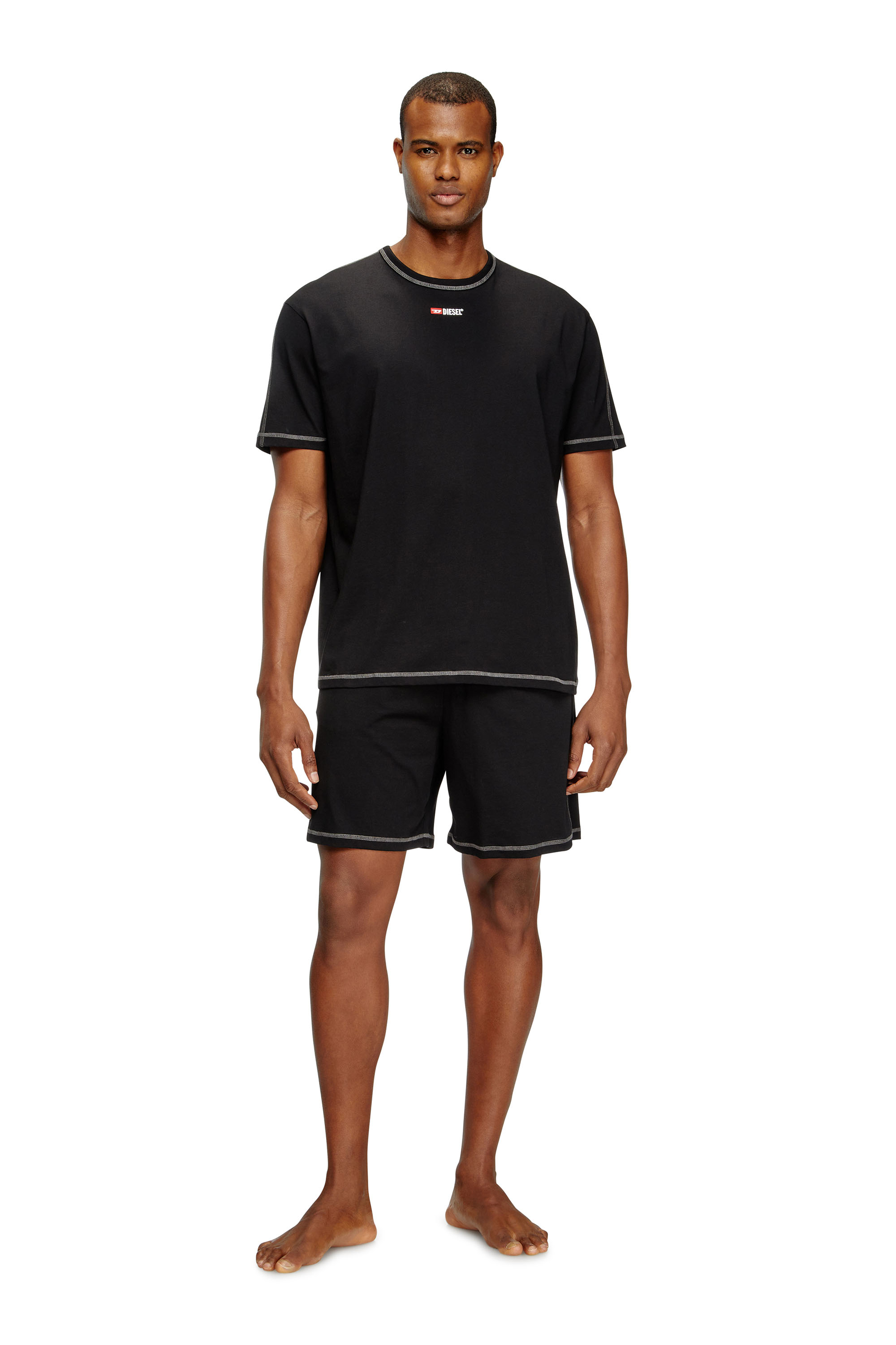 Diesel - SET-ADAM-D-CORE, Man's Short pyjamas in cotton jersey in Black - 1