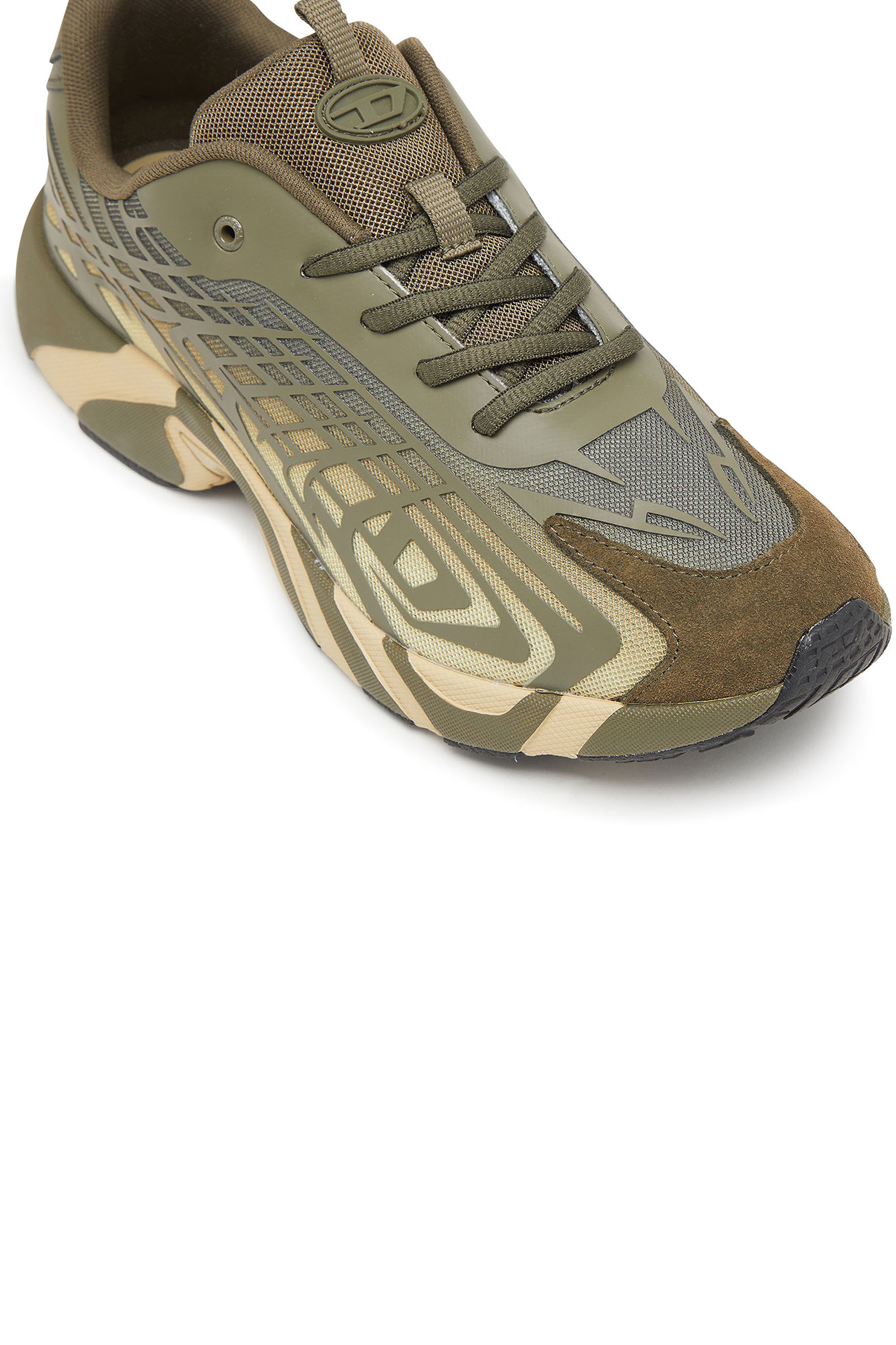 Diesel - S-D-VIT'S 500 LOW, Man's D-Vit-Sneakers in striped dégradé mesh in Green/Brown - 6