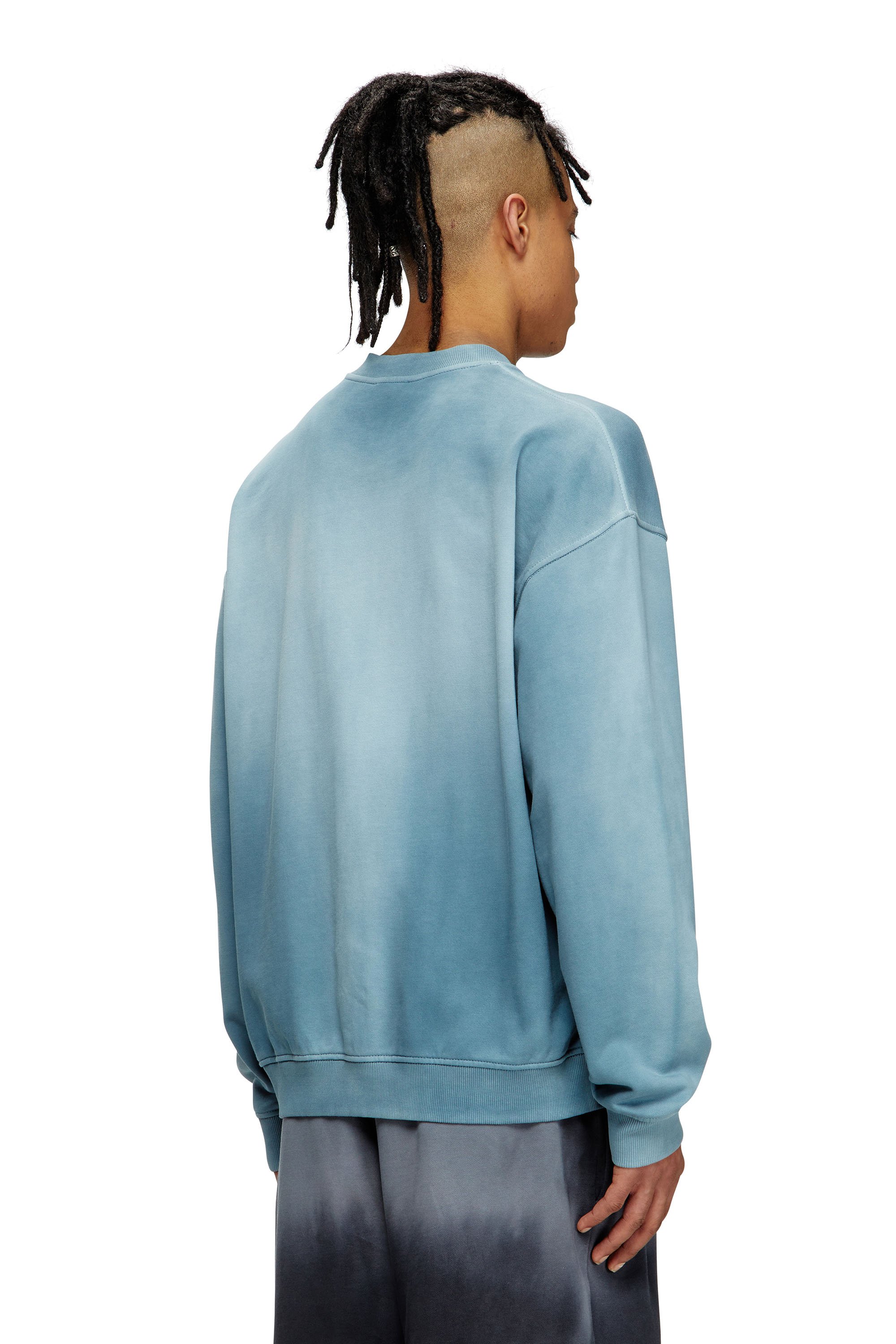 Diesel - S-BOXT-R4, Man's Faded sweatshirt with micro-logo embroidery in Blue - 4