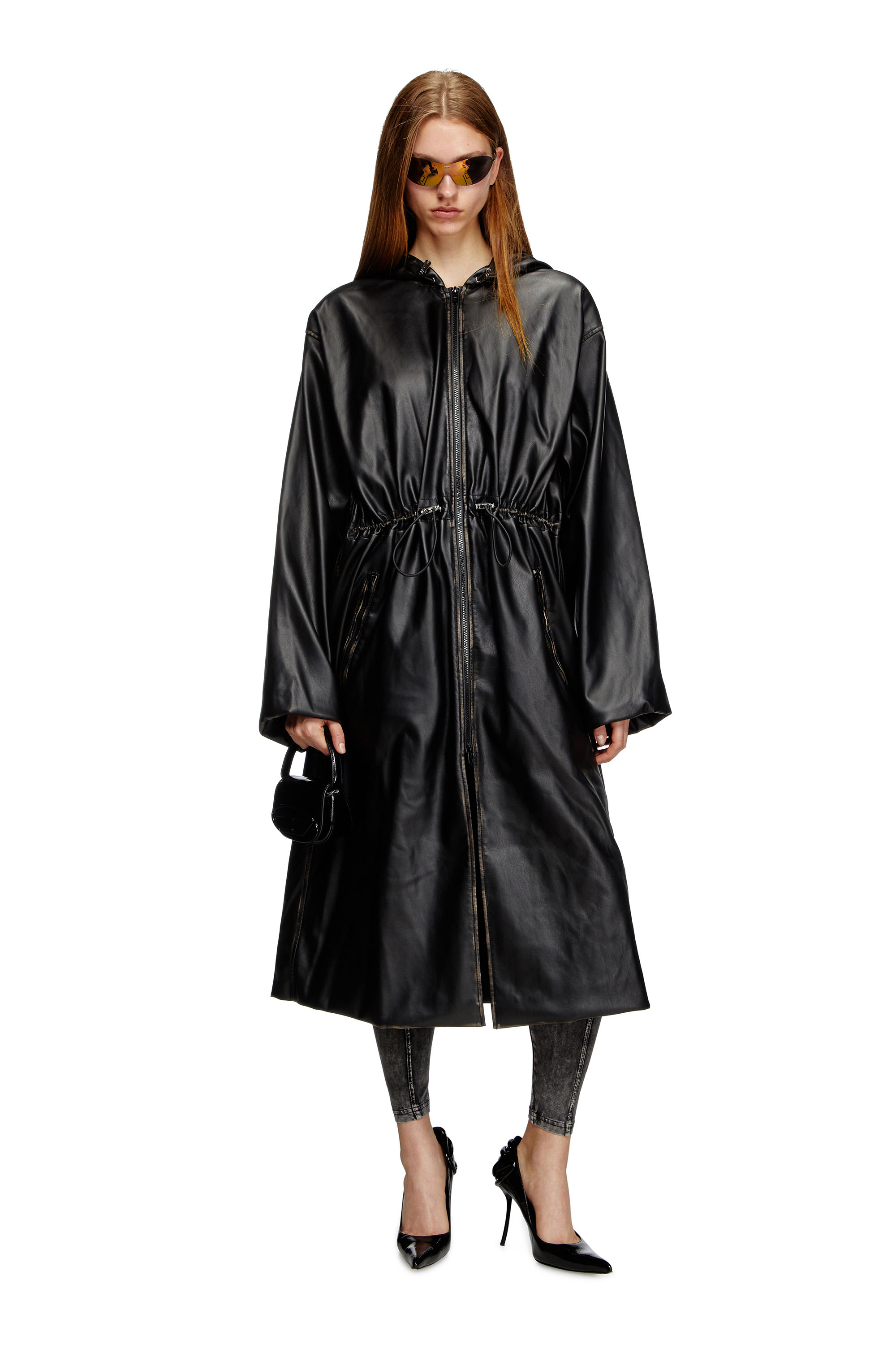 G-LARY, Black Diesel - G-LARY, Unisex's Distressed utilitarian hooded coat in Black - 1