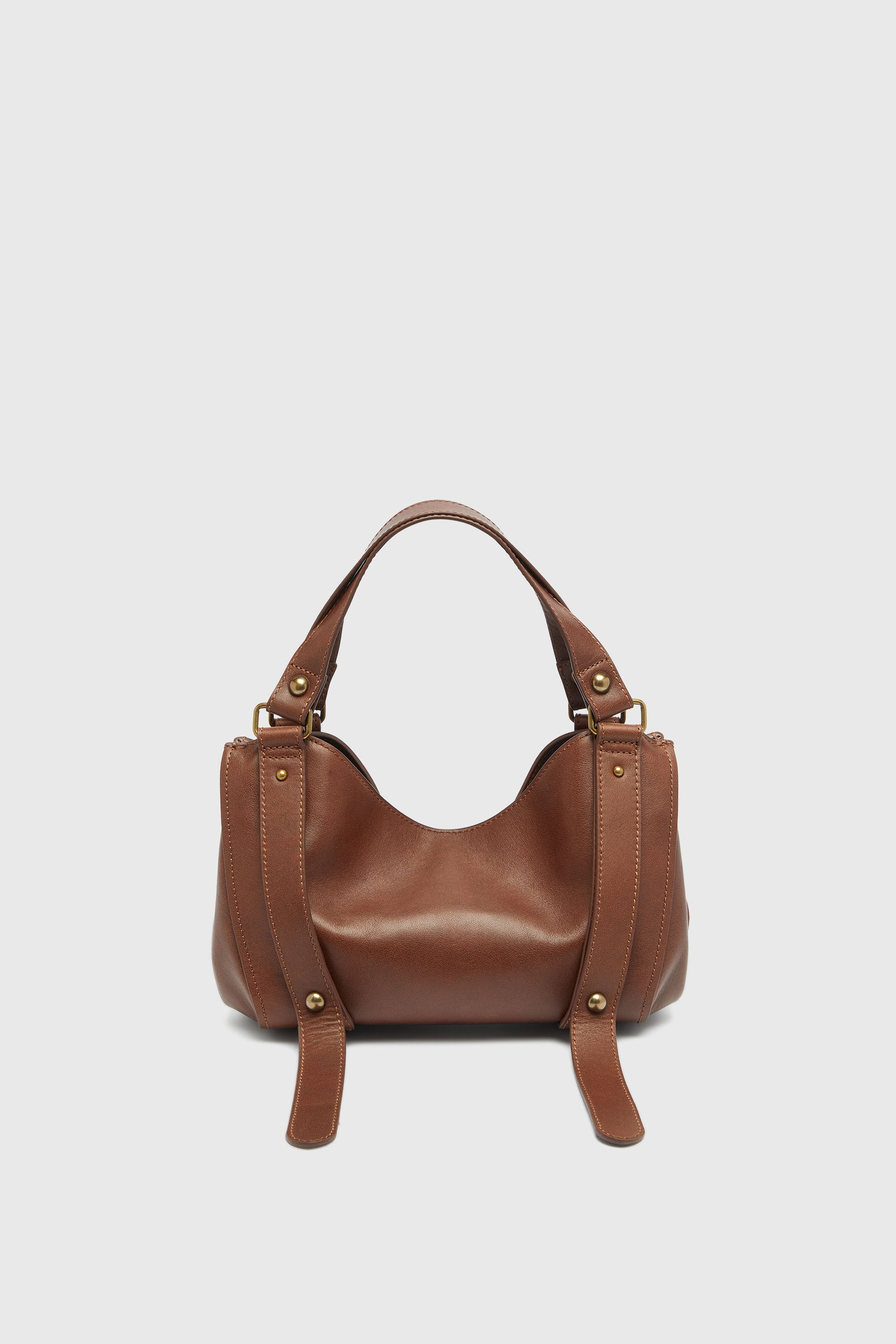 Diesel - D-ONE TOPHANDLE S, Woman's D-One-Small top-handle bag in treated leather in Brown - 2