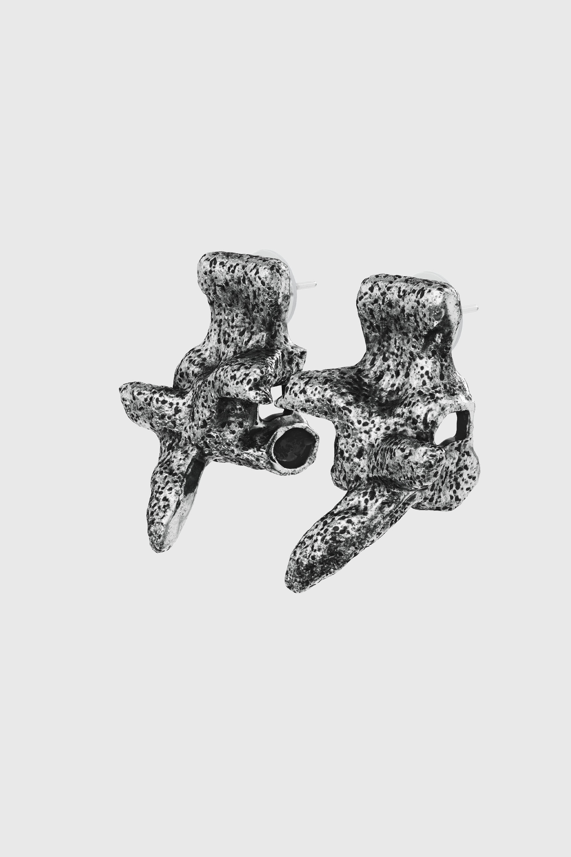 Silver-tone stud earrings