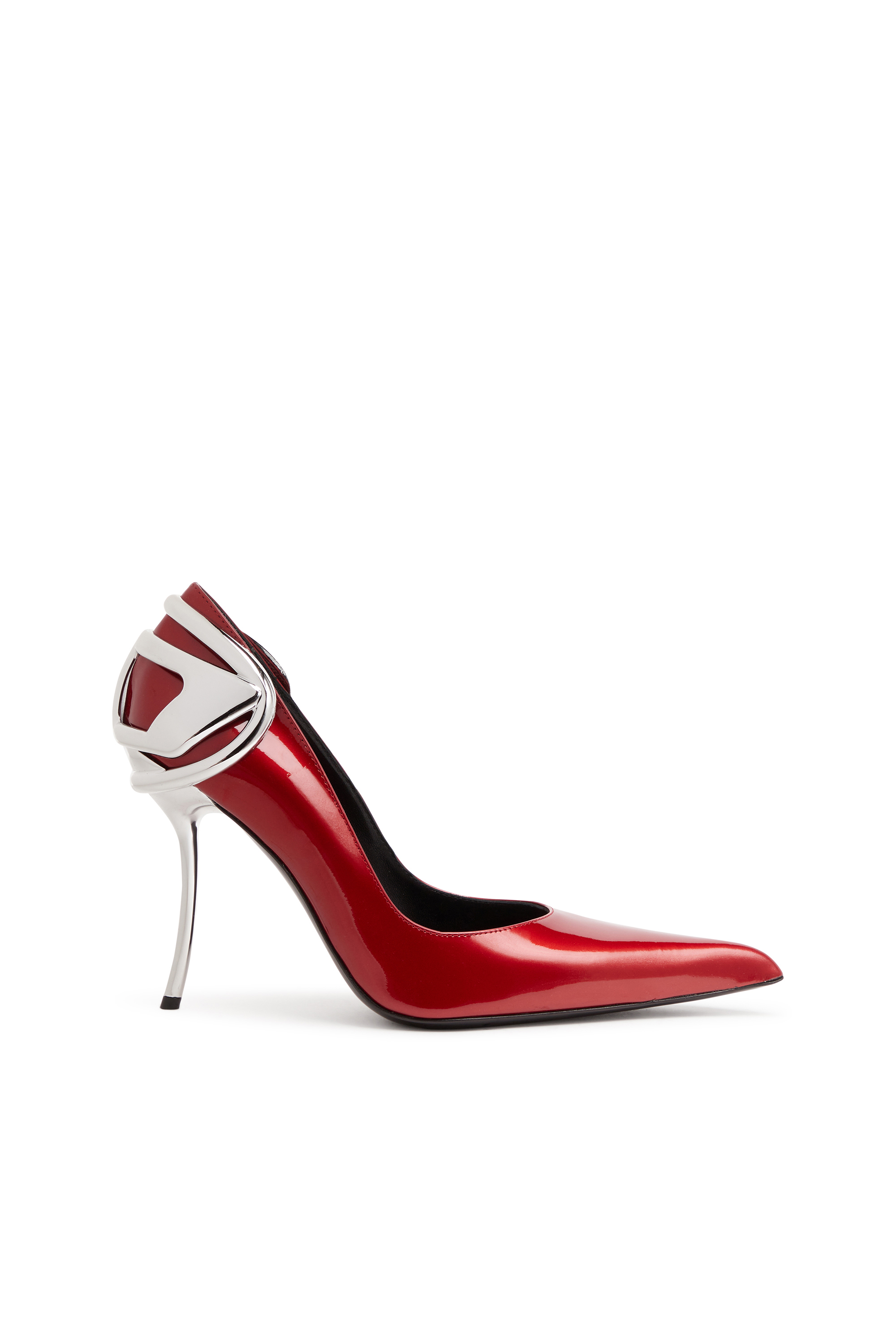 Diesel - D-TEN&HALF P, Woman's D-Ten&Half-Patent leather pumps with Oval D heel in Red - 1