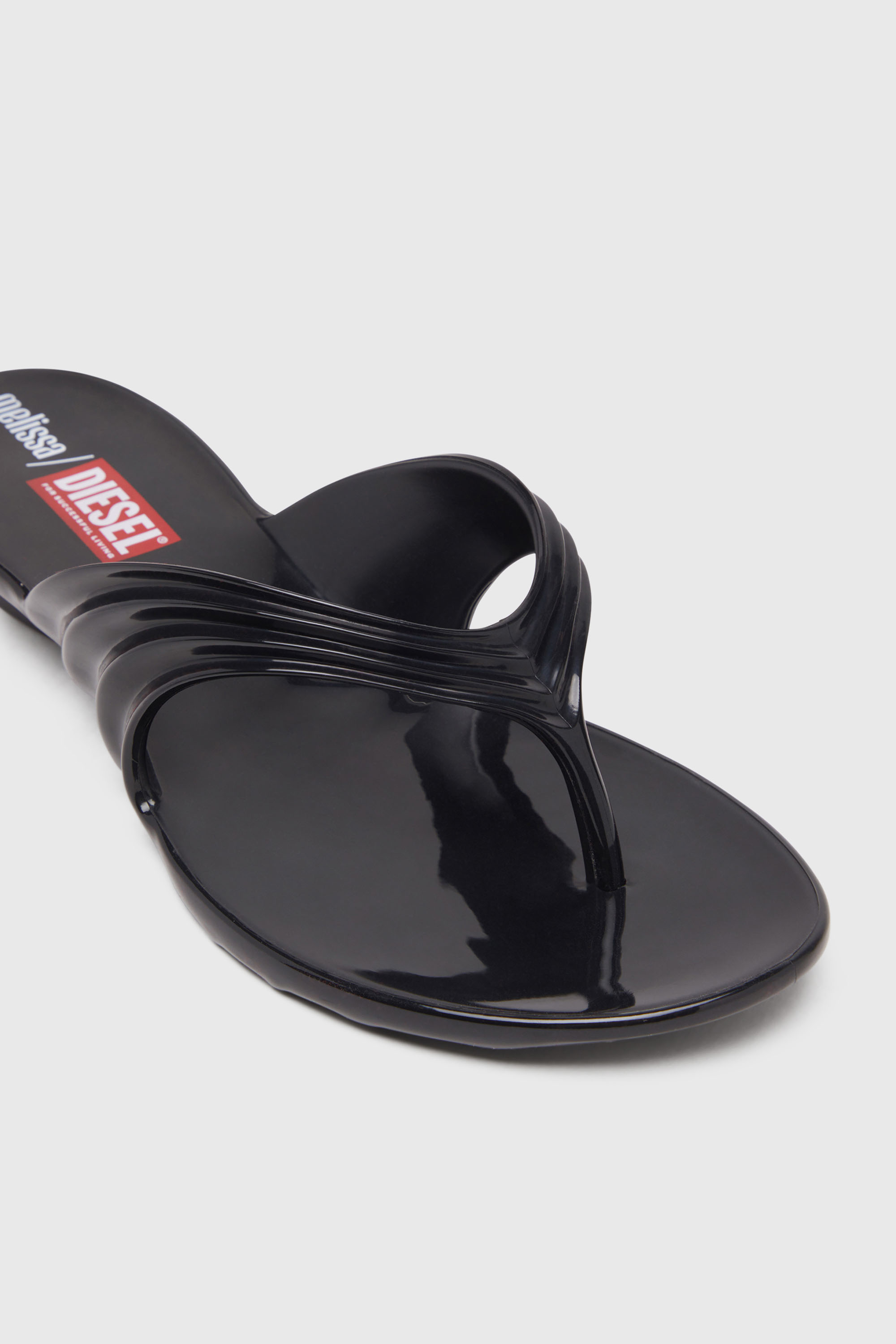 Diesel - MELISSA QUANTUM THONG, Woman's Sculptural flip-flops in Melflex&reg; in Black - 6