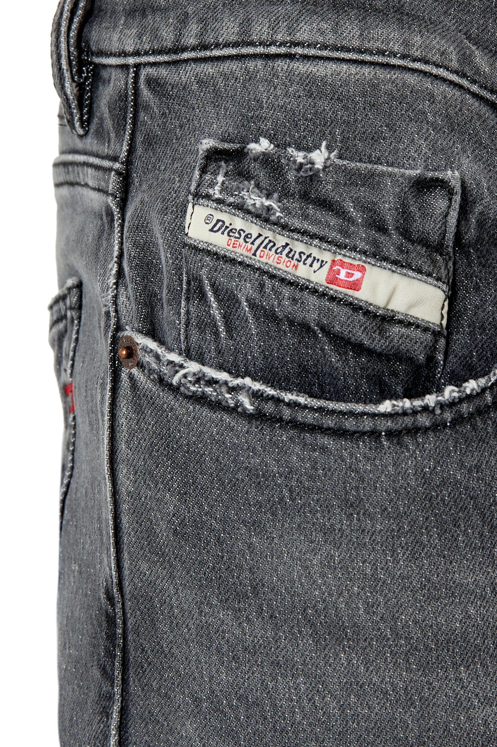 Diesel - 2019 D-Strukt 09E75 Slim Jeans, Black/Dark grey - Image 4
