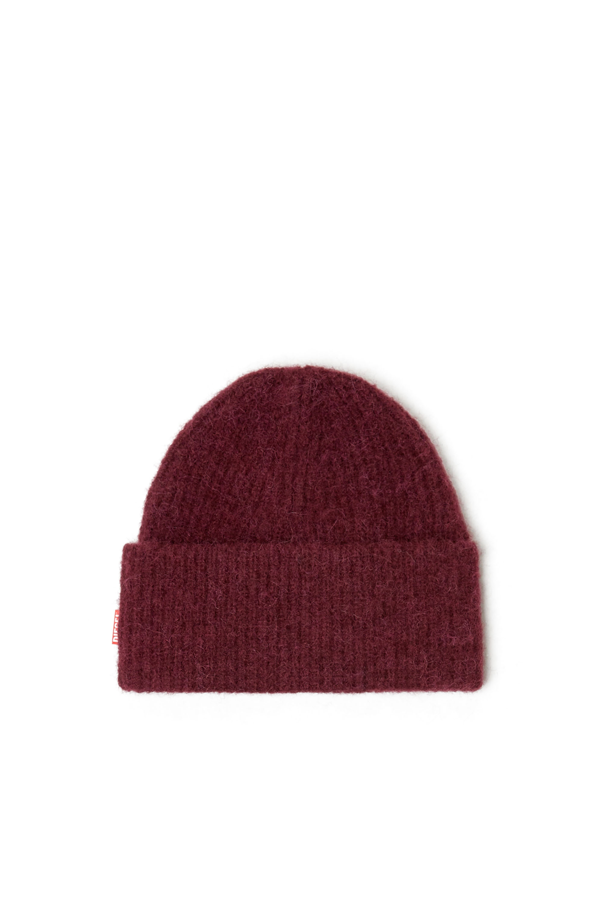 Diesel - FR-K-LOLLO-HAT, Unisex's Burgundy beanie with Oval D embroidery in Burgundy - 2