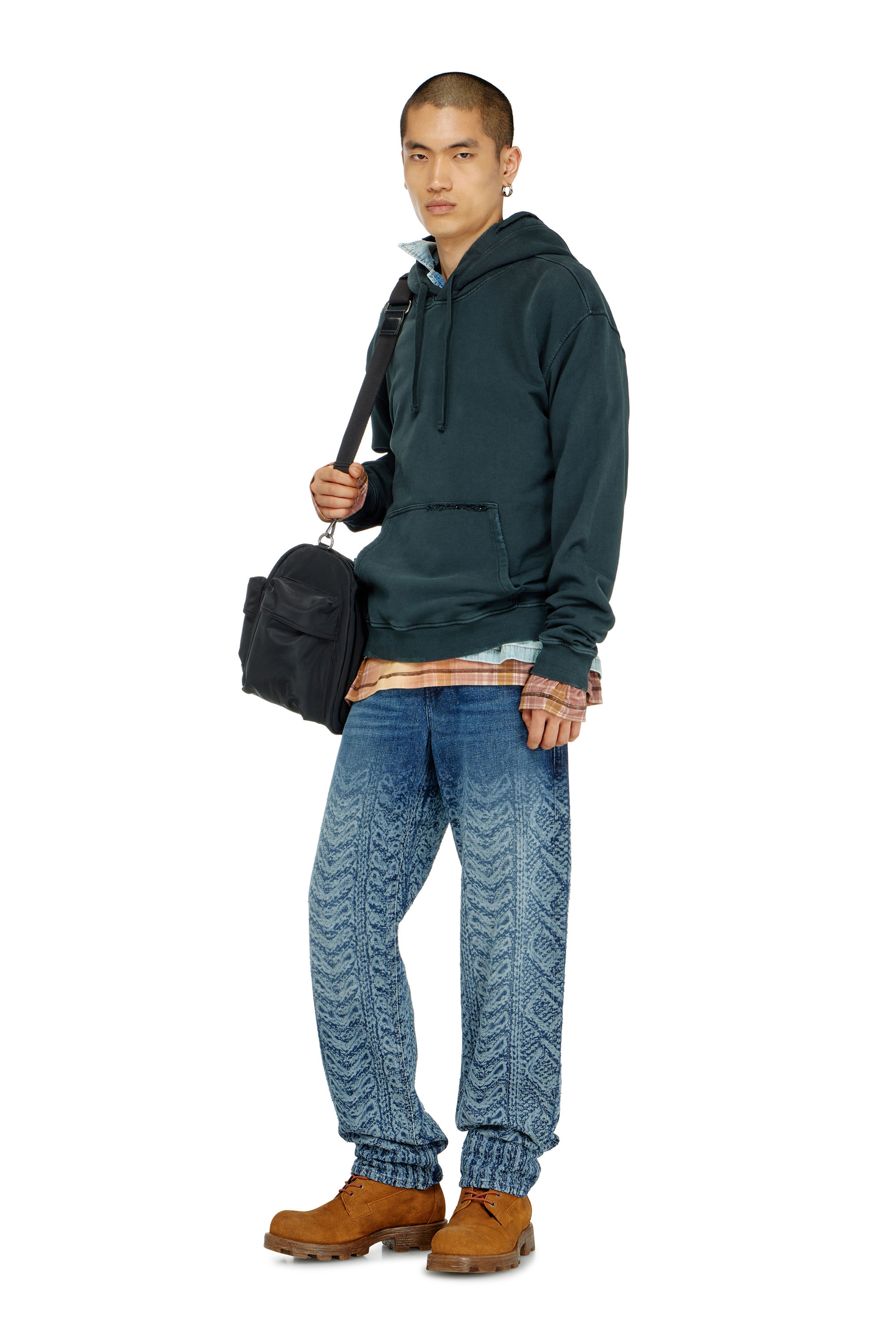 Diesel - S-NORM-HOOD-CRYSTALS, Man's Hoodie with rips and crystal details in null - 2