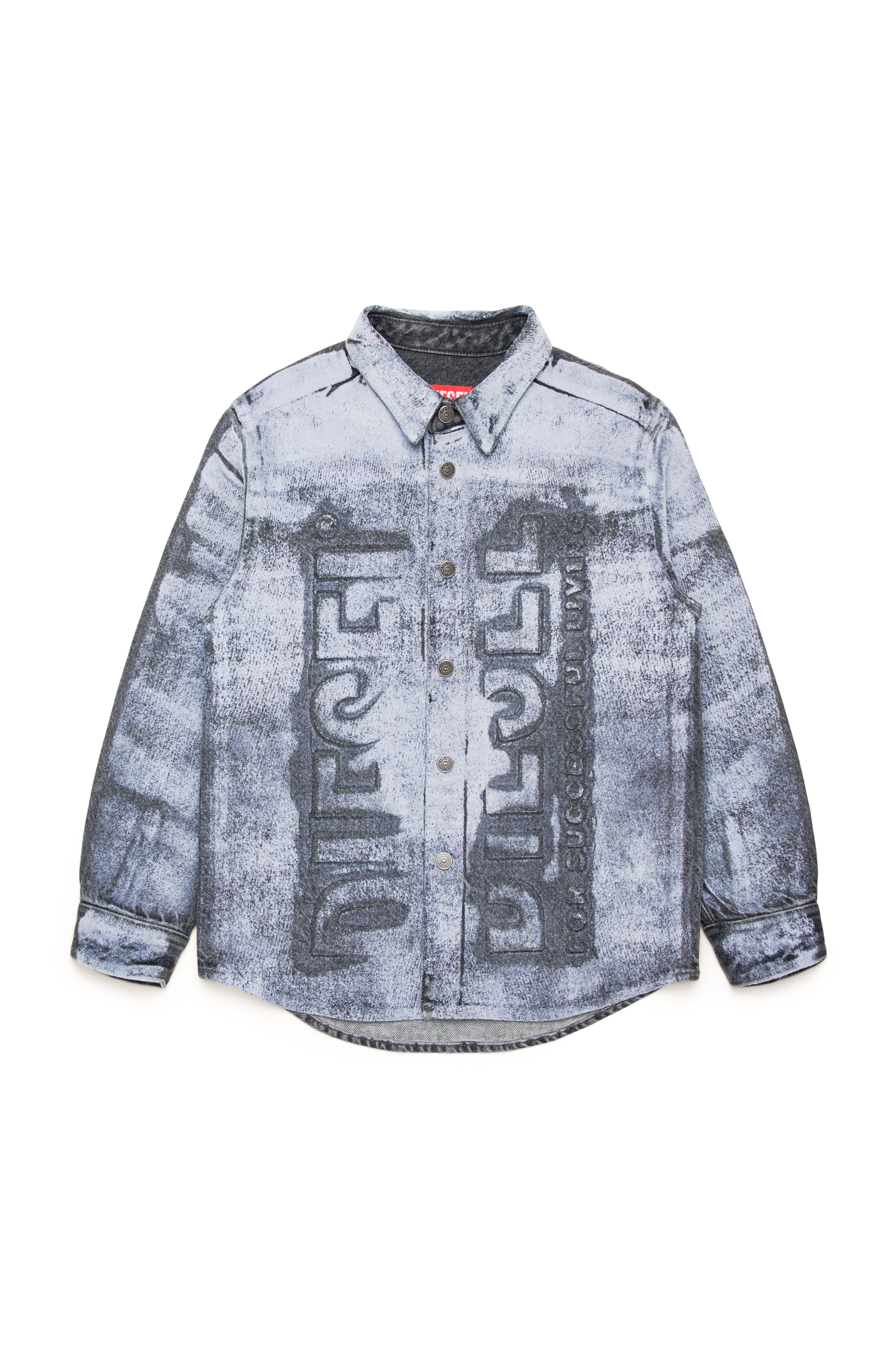 Diesel - CSIMPLY-OVER, Man Flock-printed shirt with maxi logo in Multicolor - Image 1