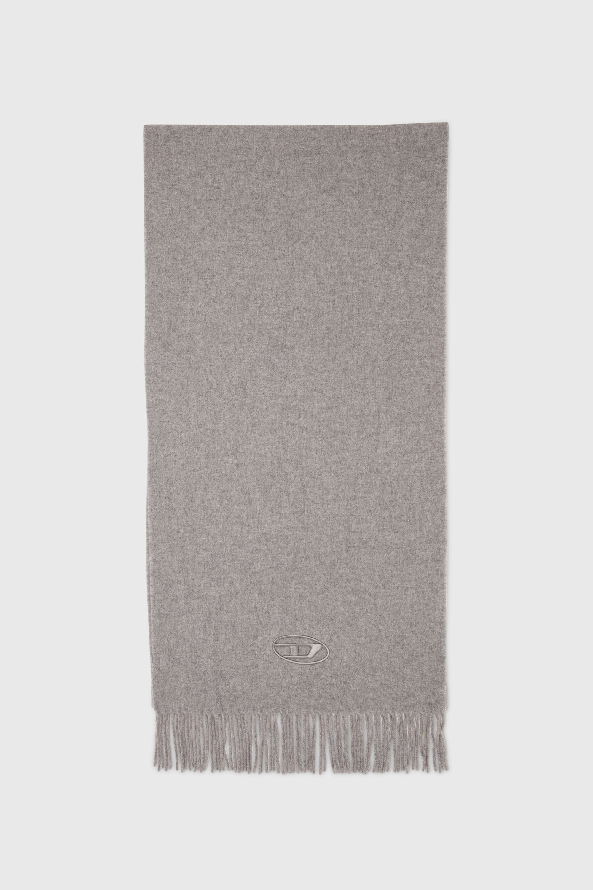 Wool-blend scarf with fringed edges