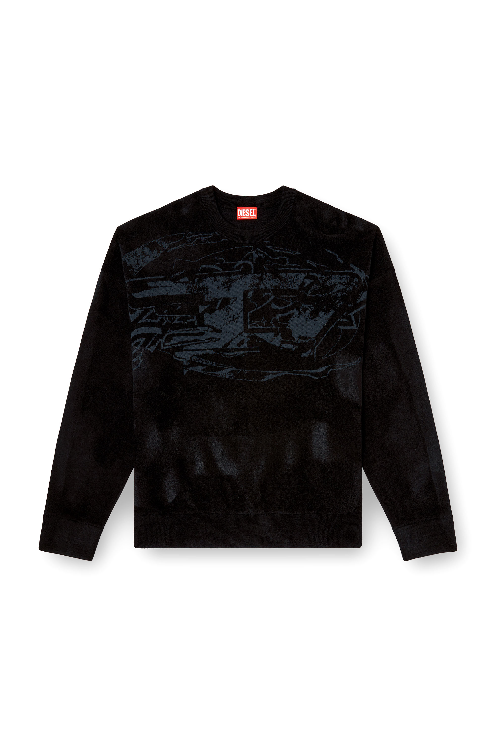 Diesel - K-TRESA, Man's Chenille-jacquard jumper with logo motif in Black - 2