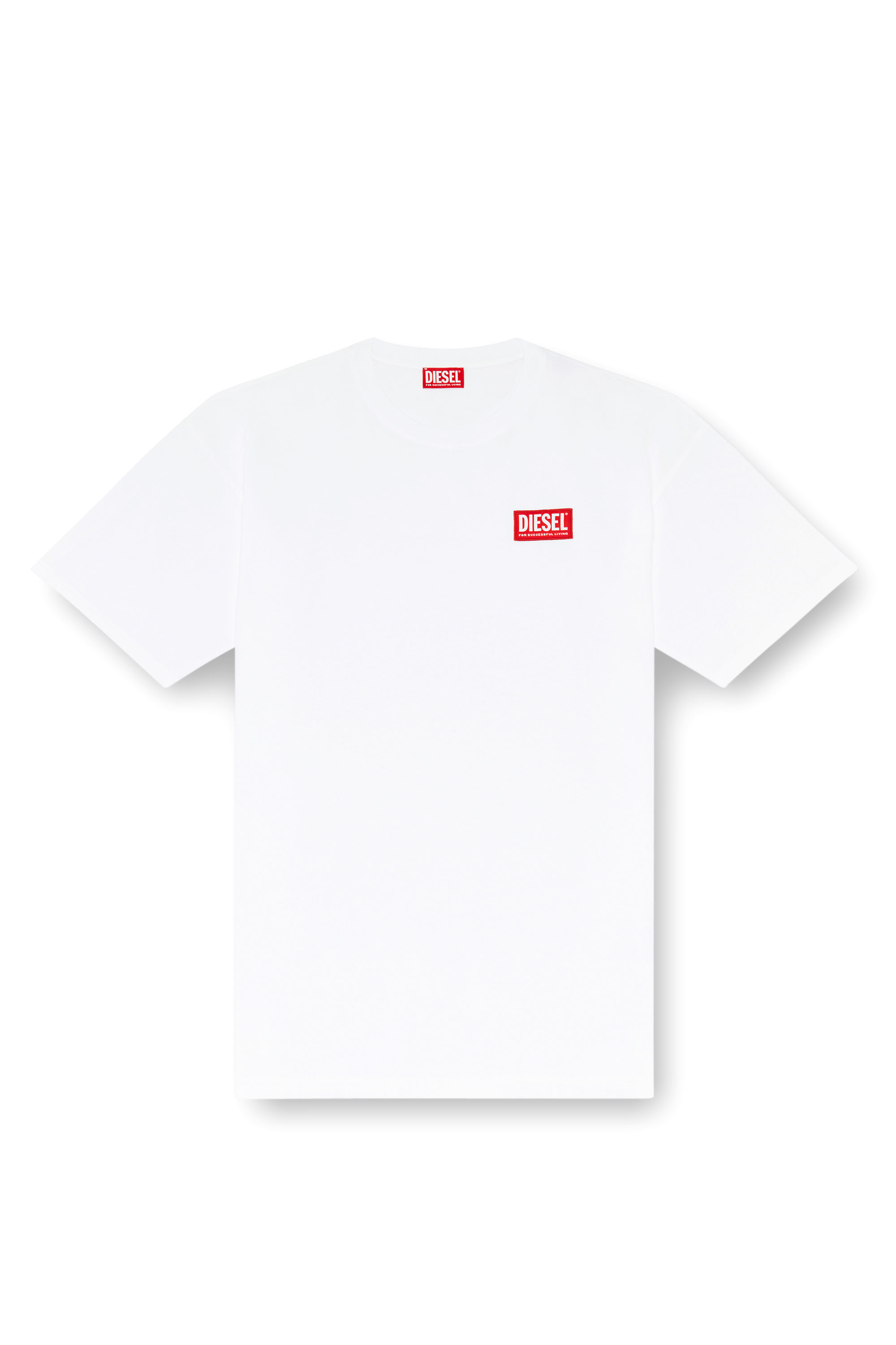 Diesel - T-BOXT-LAB, Man's T-shirt with jacquard logo patch in White - 2