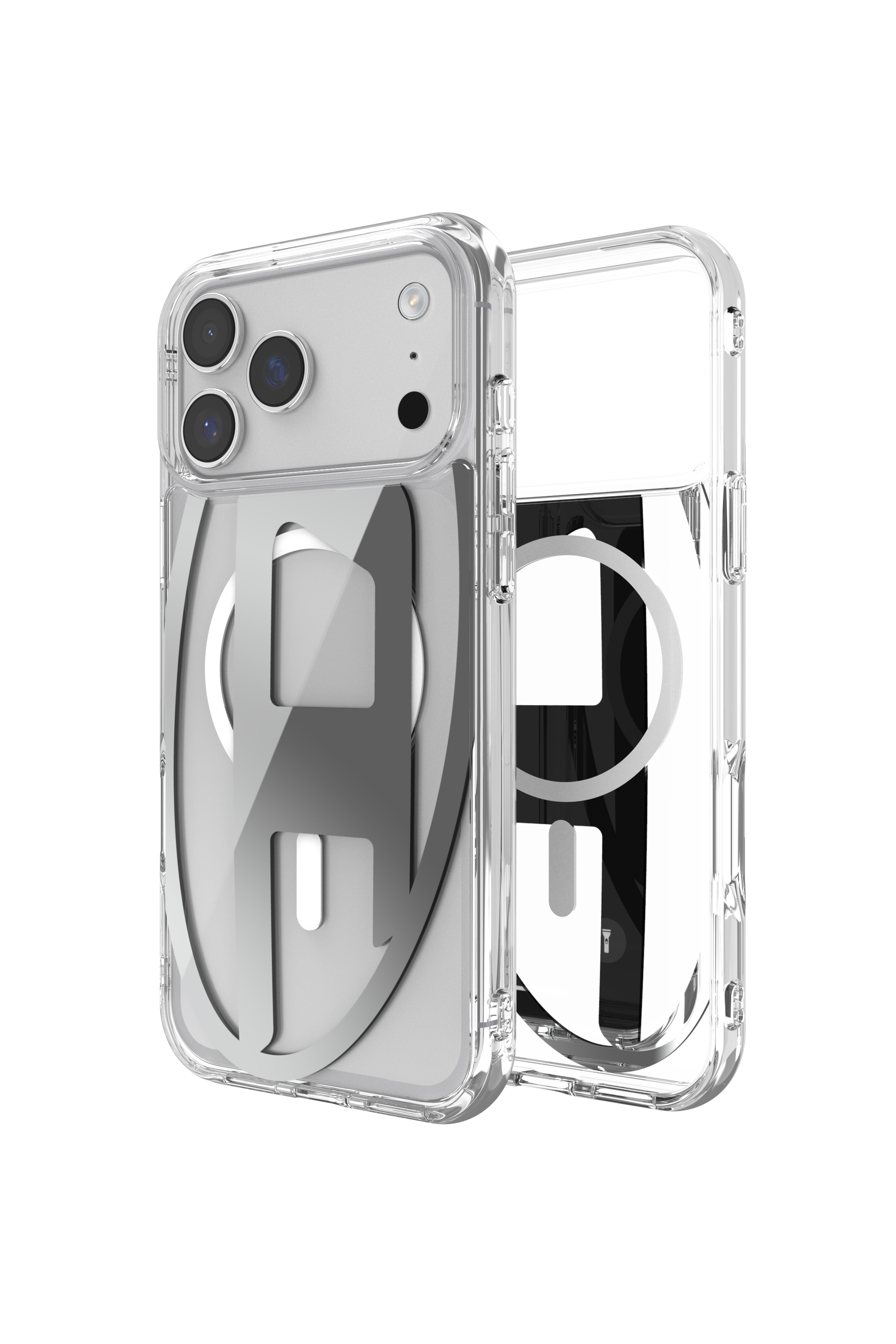 Diesel - 60414 AOP CASE, Unisex's Oval D metallic case with magsafe for iPhone 17 Pro Max in Grey - 1