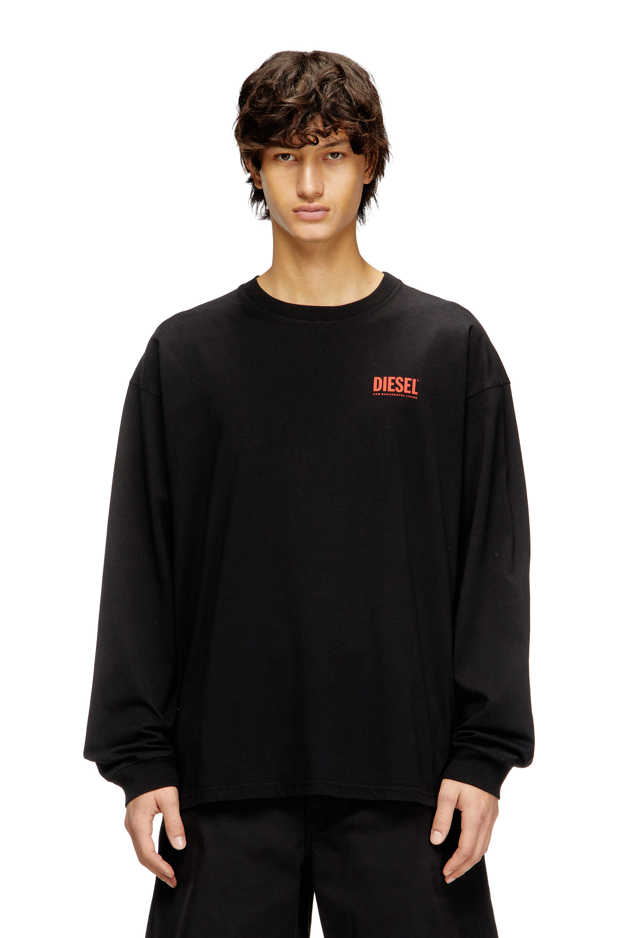 Diesel - T-BOXT-LS-BISK, Man's Relaxed long-sleeve T-shirt with Diesel logos in null - 1