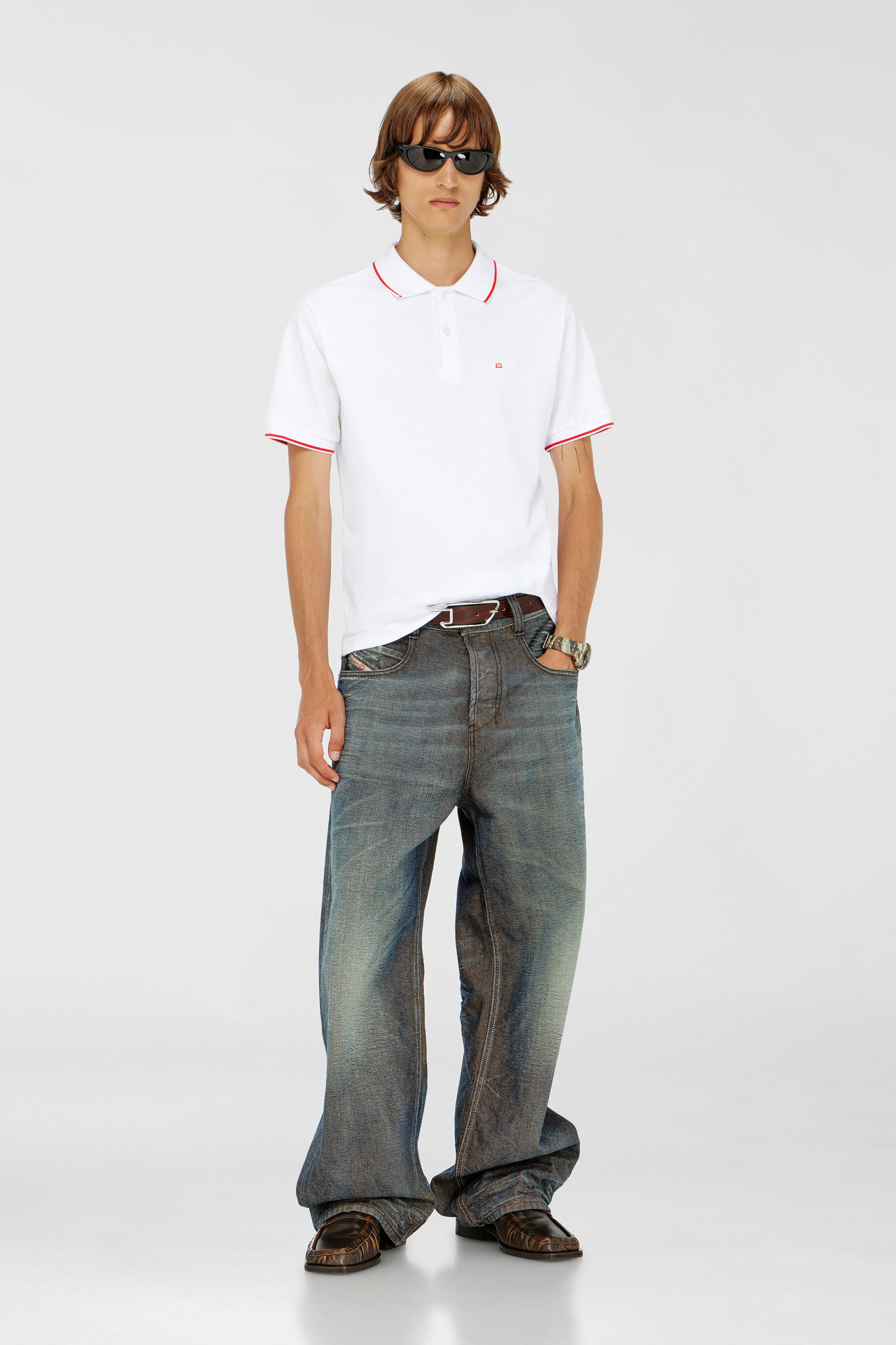 Polo shirt with micro Diesel embroidery