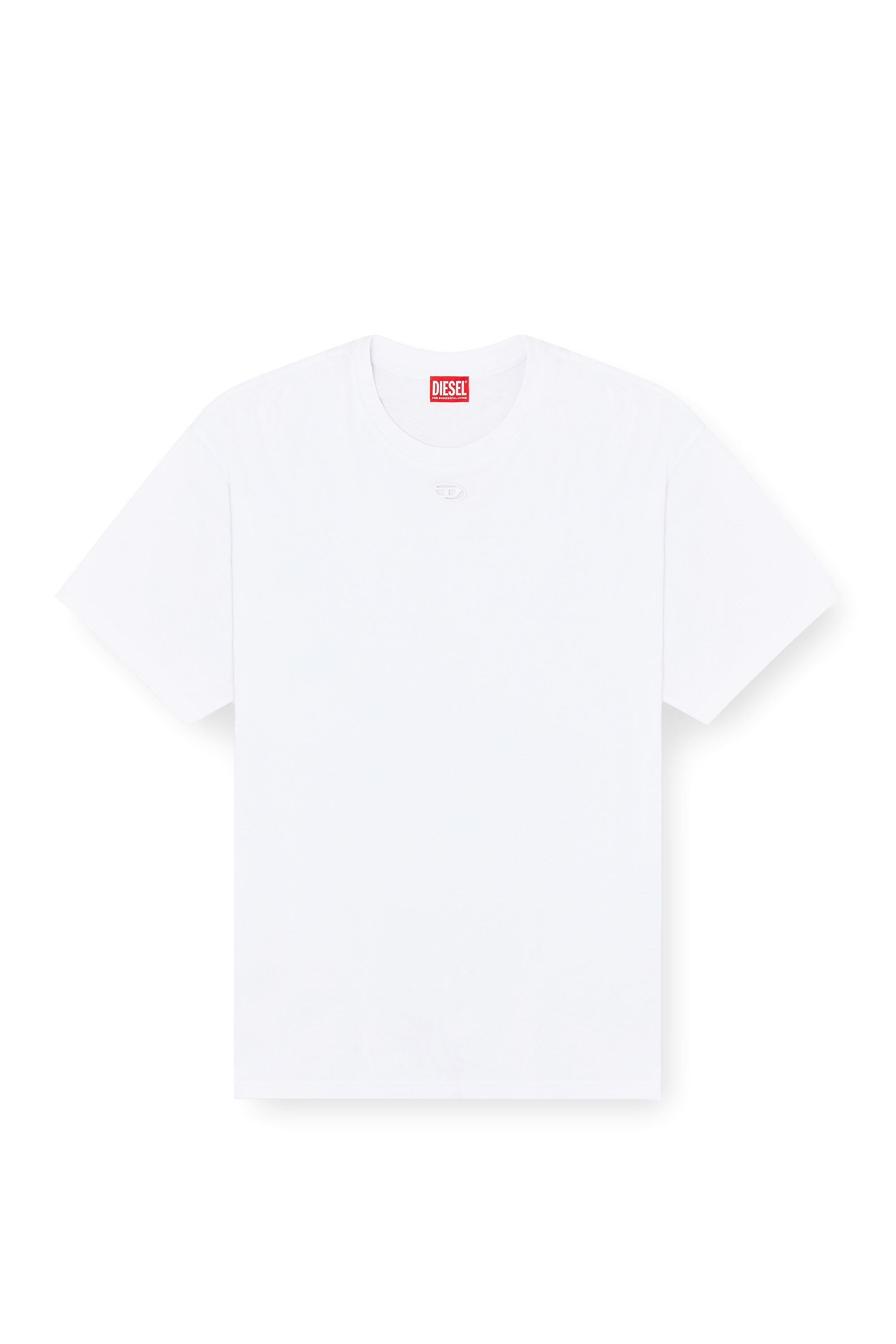 Diesel - T-BOXT-DCO, Man's Relaxed cotton T-shirt with Oval D embroidery in White - 3