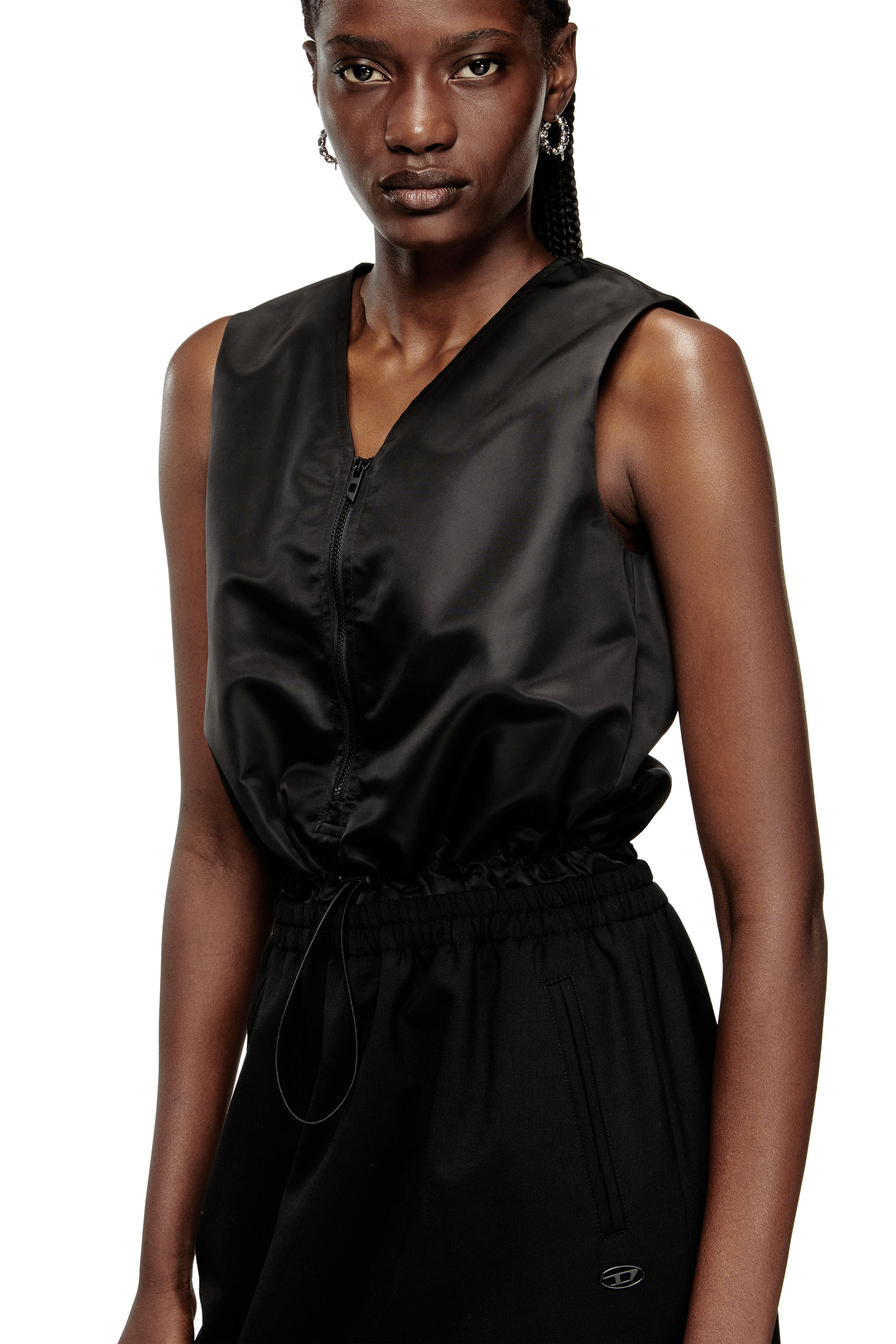 Diesel - D-RUID-R2, Woman's Midi dress with wool skirt in Black - 5