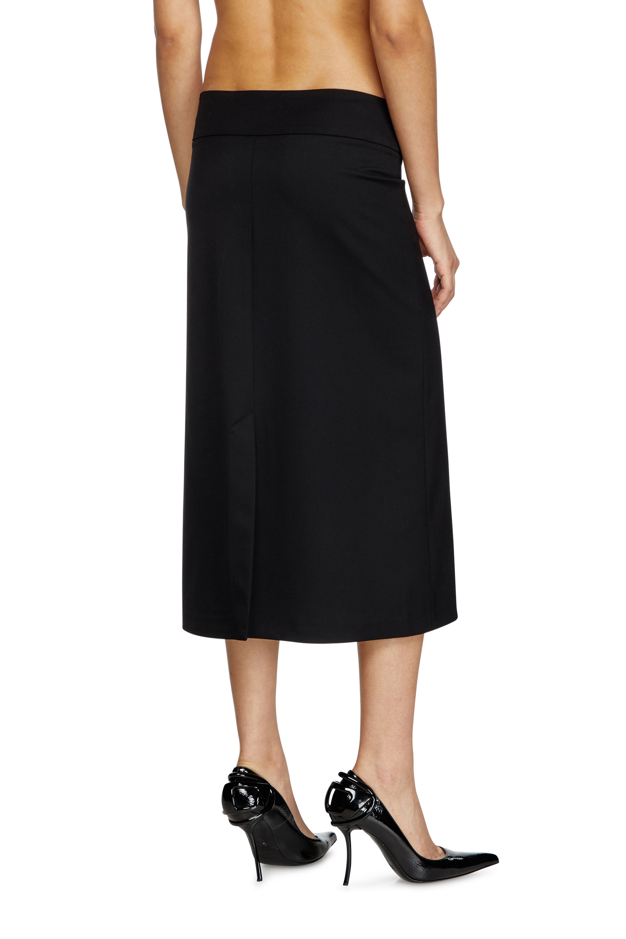 Diesel - O-SEUS, Woman's A-line midi skirt in Black - 4