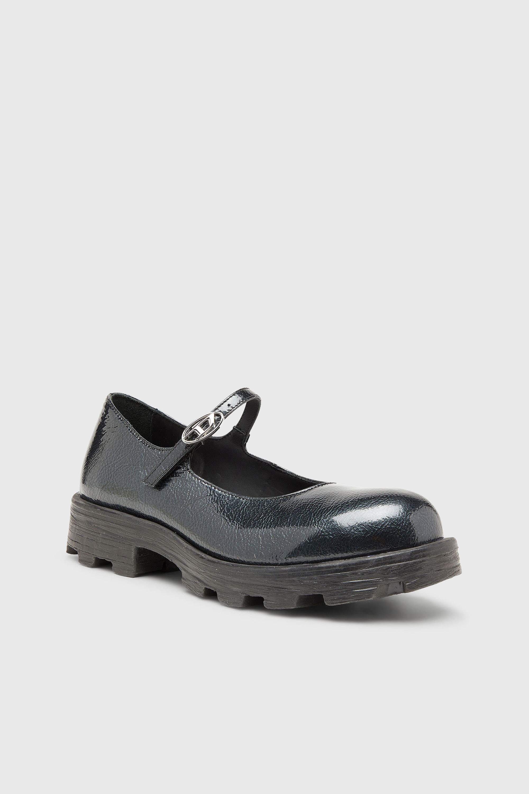 Diesel - D-HAMMER MARY JANE, Woman's D-Hammer - Lugged Mary Jane flats in patent leather in Black - 6