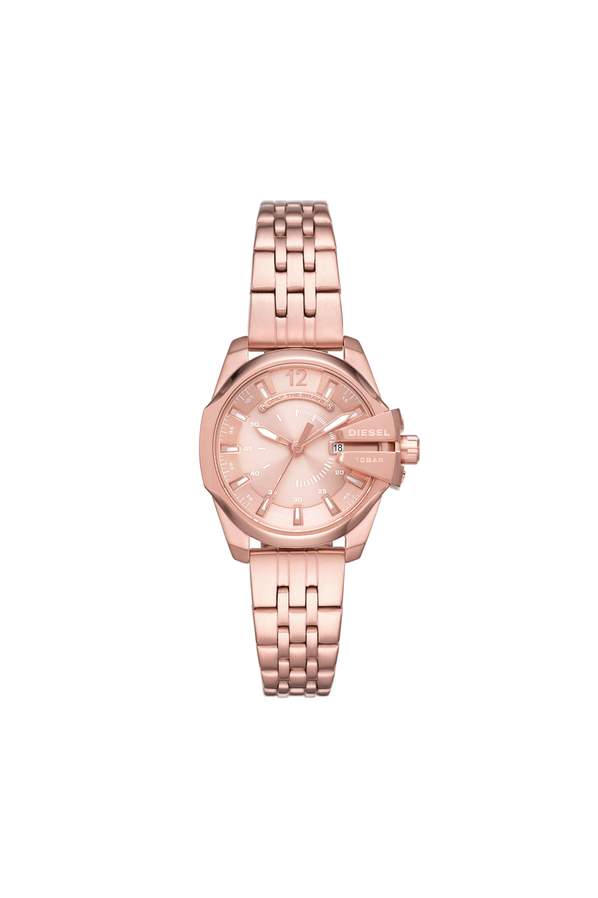 Diesel - DZ5602, Woman's Baby Chief three-hand date rose gold-tone stainless steel watch in Pink - 1