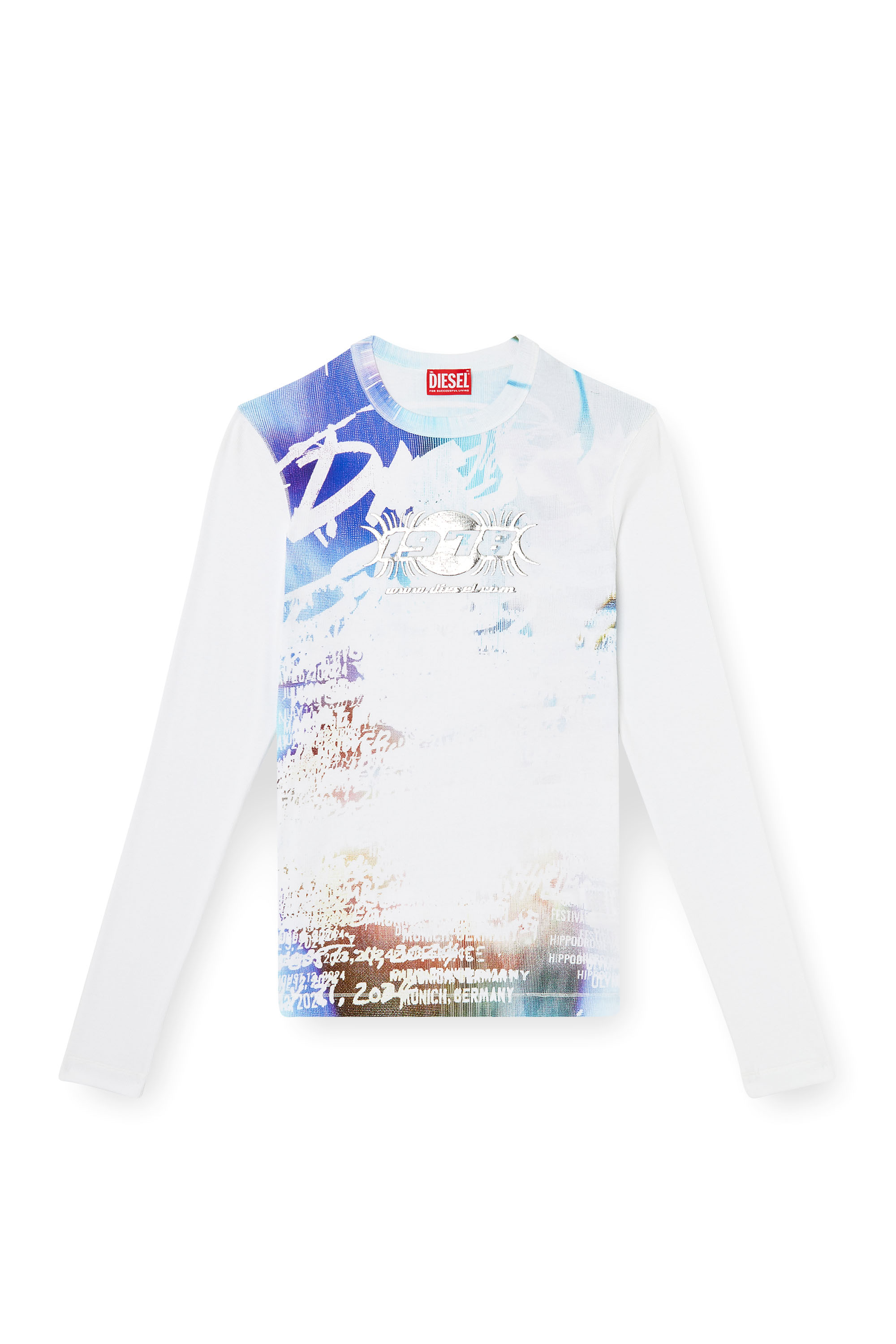 Diesel - T-RIBBER-LS-T3, Man's Long-sleeve T-shirt with graffiti print in null - 4