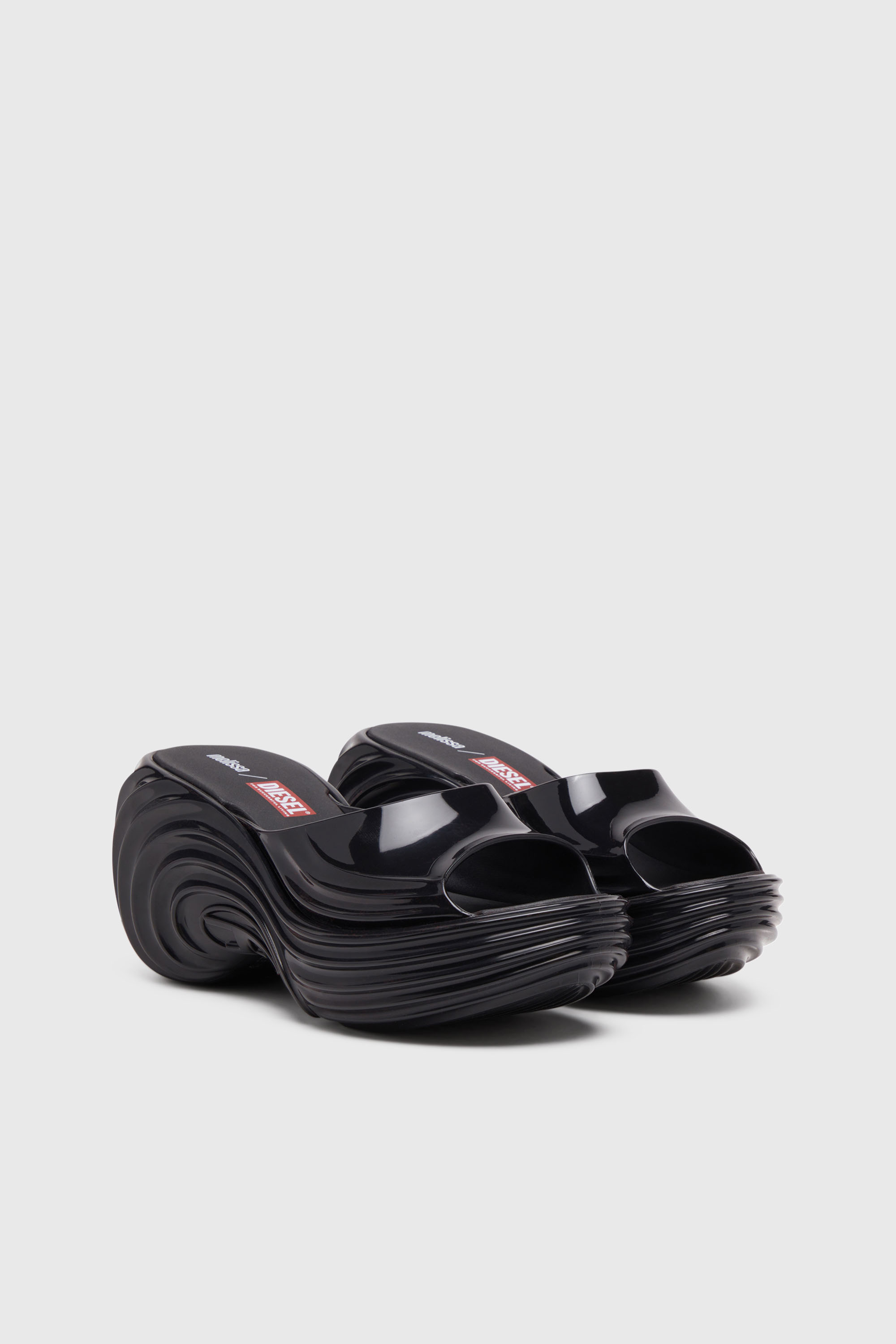Diesel - MELISSA QUANTUM PLATFORM, Woman's Platform mule in Melflex&reg; in Black - 2