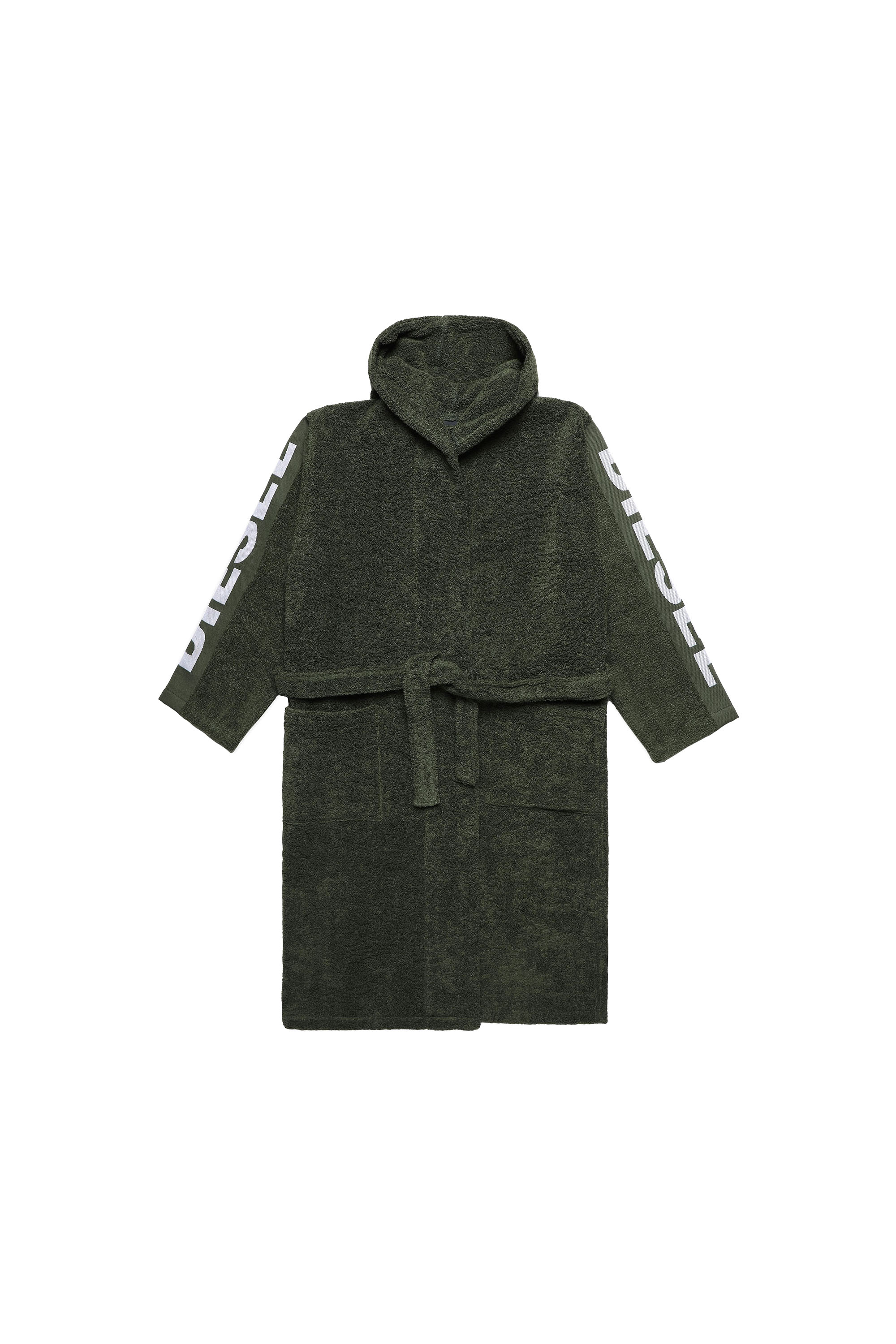 Diesel - ACC  SPORT LOGO CAP L/XL, Unisex's Bathrobe with hood SPORT LOGO, L/XL in Green - 2