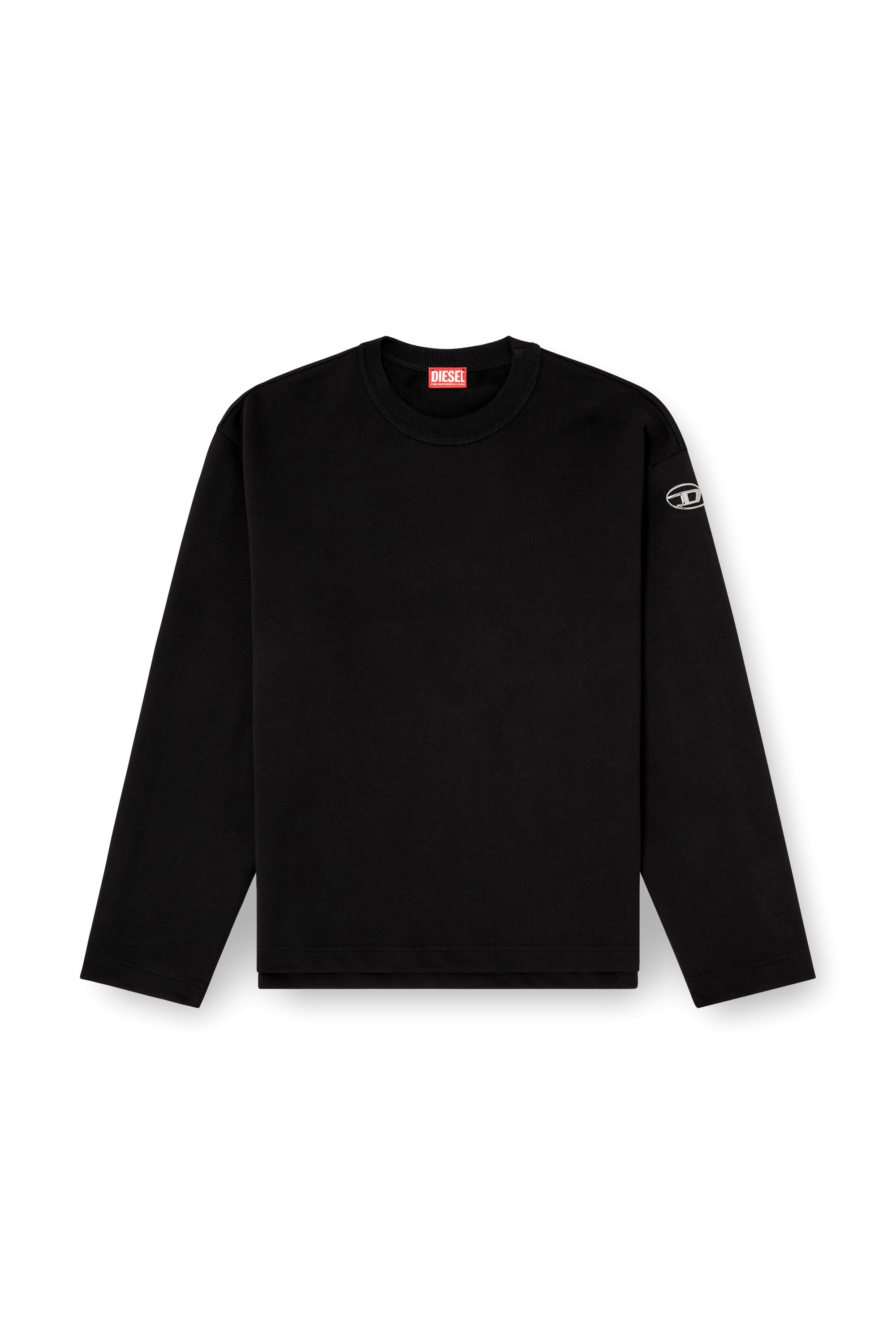 Diesel - S-MACSIS-OD, Man's Sweatshirt with metallic logo in Black - 3