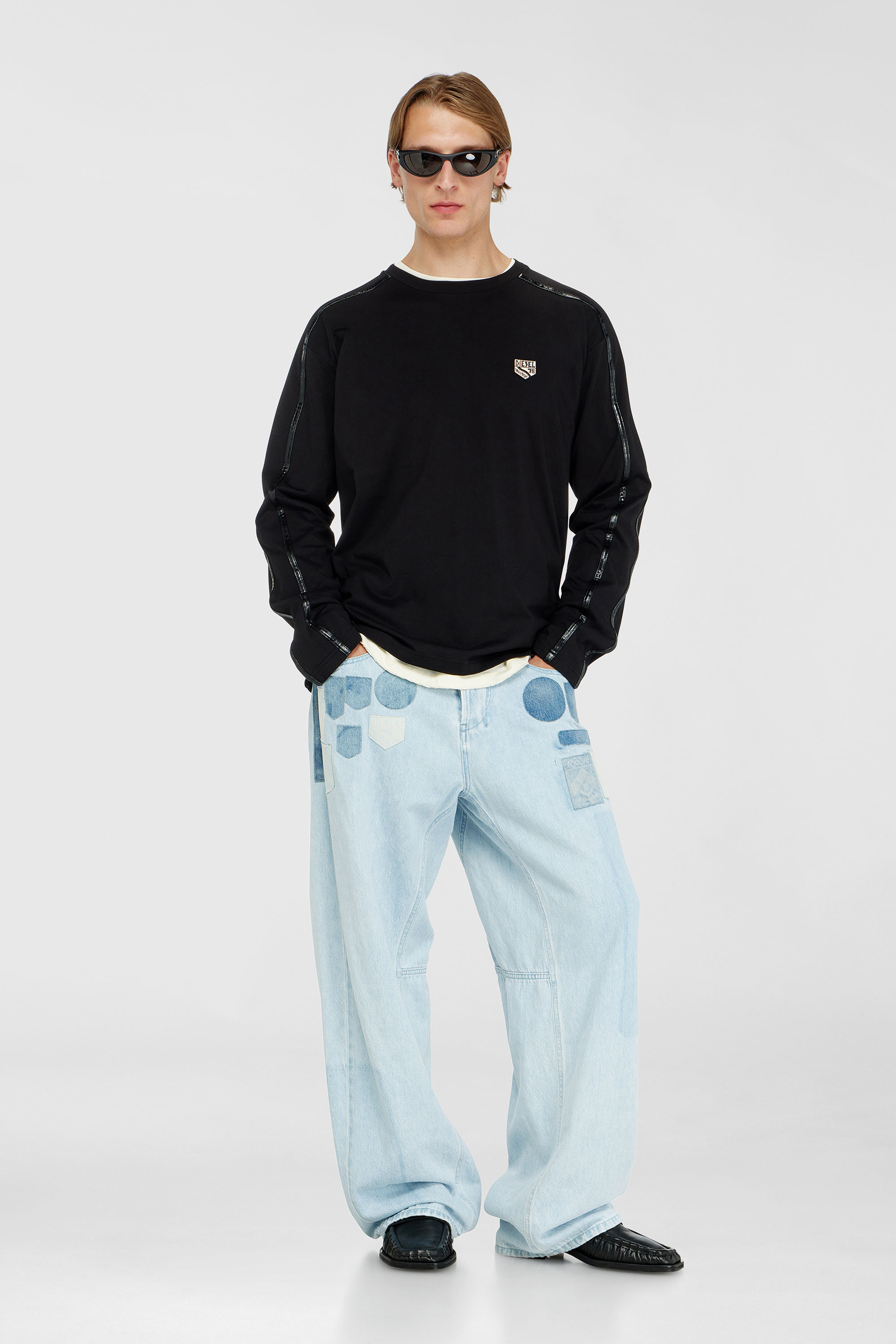Long-sleeve T-shirt with tonal trims