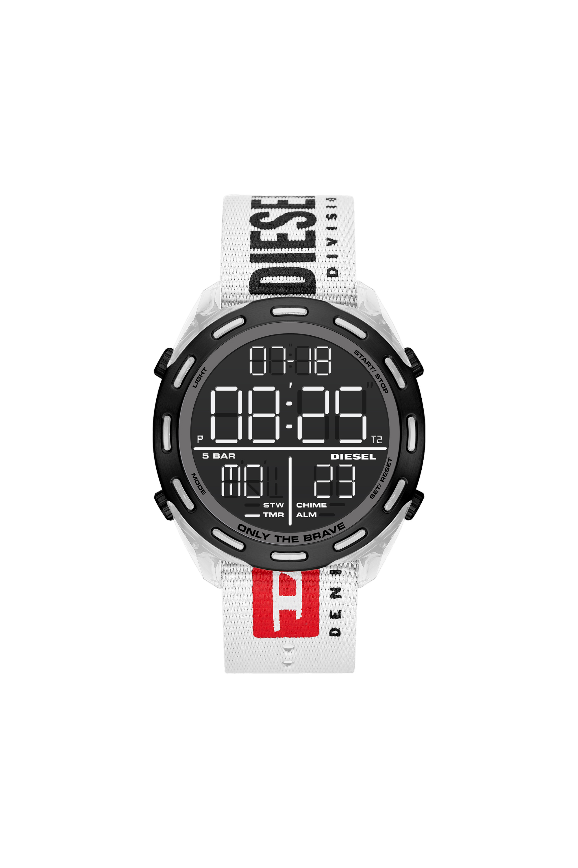 Diesel - DZ1938, Unisex's Crusher digital white nylon watch in White - 1