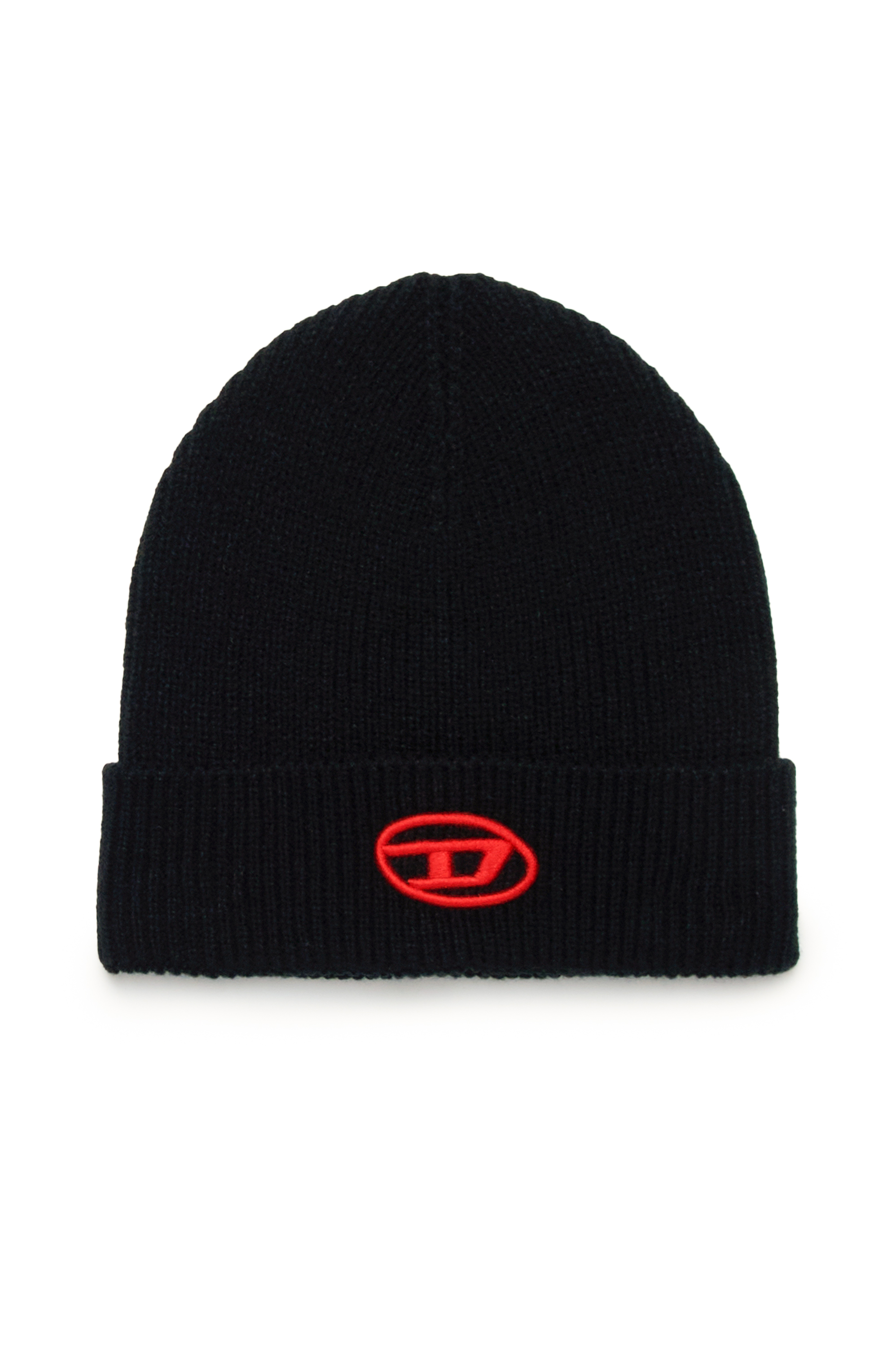 Diesel - FCODERFULLYTX, Unisex's Beanie with logo embroidery in Black - 1