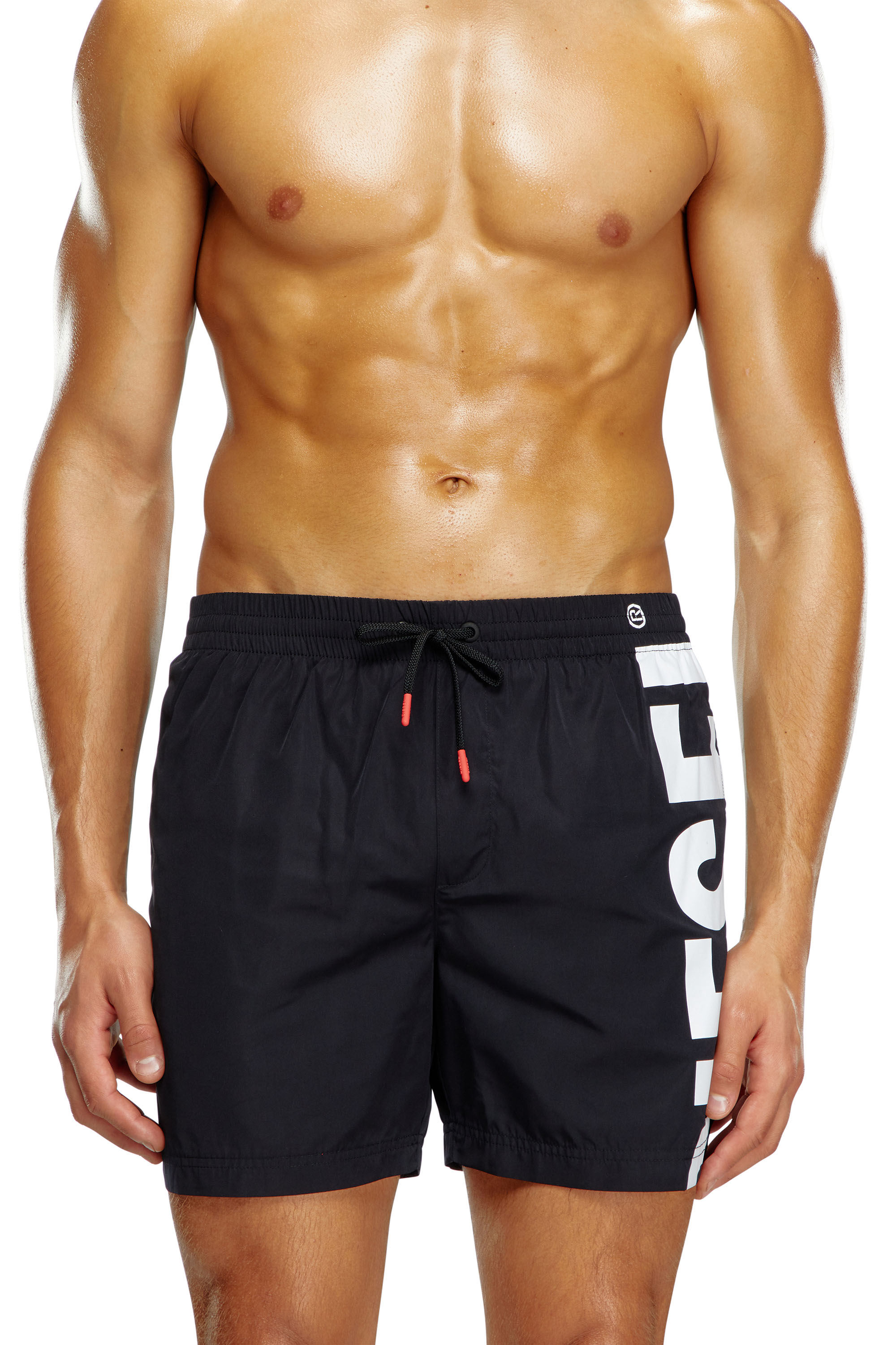 Diesel - BMBX-RIO-41, Man's Board shorts with side logo print in Black - 2